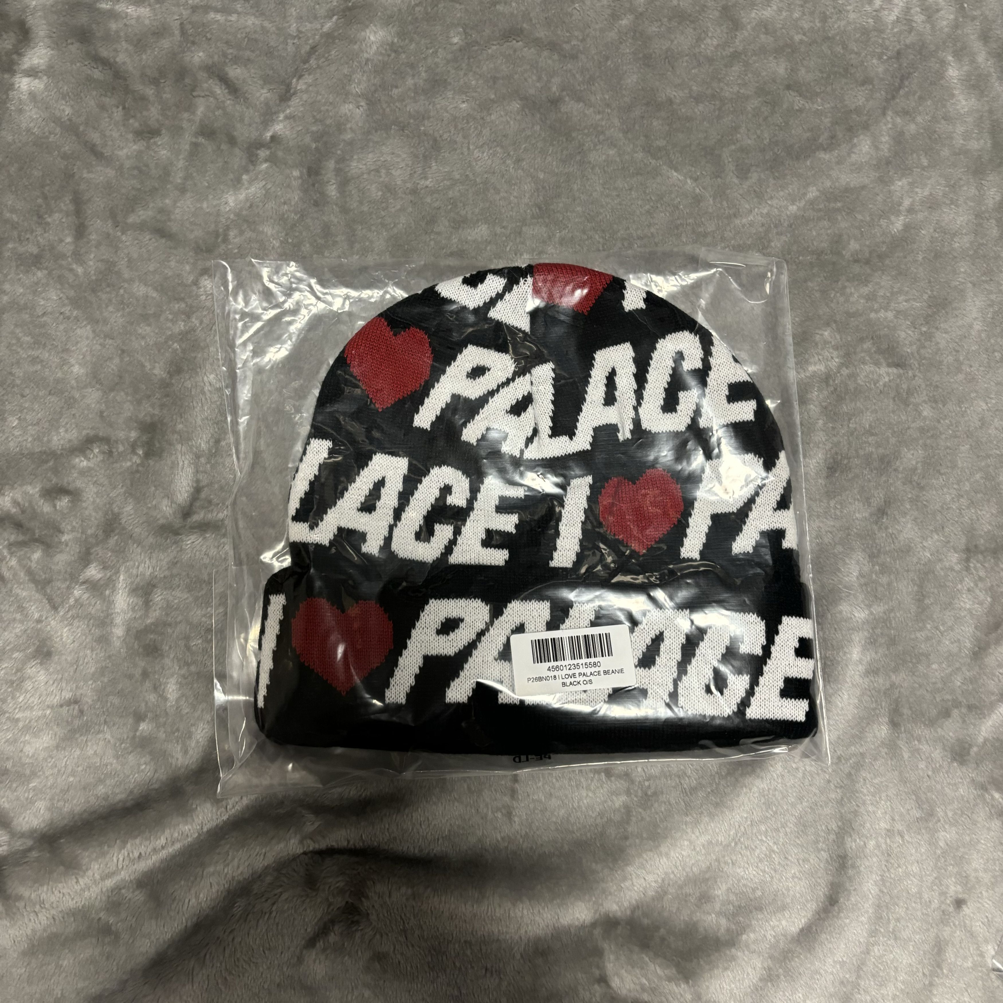 image of Palace I Love Palace Beanie - 24Ss in Black, Men's