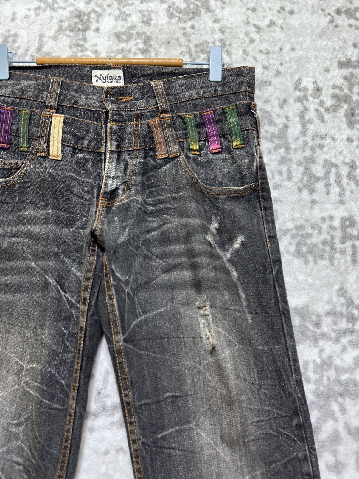 Hysteric Glamour Vintage Y2K Nylaus Double Waist Acid Wash Distressed Denim Size US 31 - 5 Thumbnail