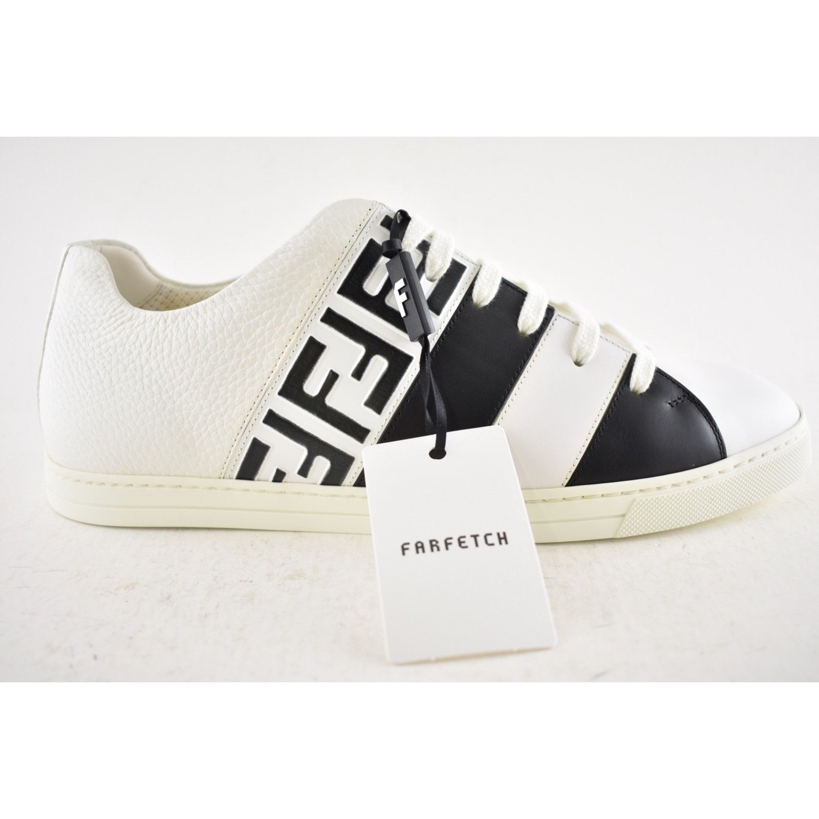 Fendi Fendi Mens Black White FF Monogram Low Trainer Sneaker US 10 Size US 10 / EU 43 - 4 Thumbnail