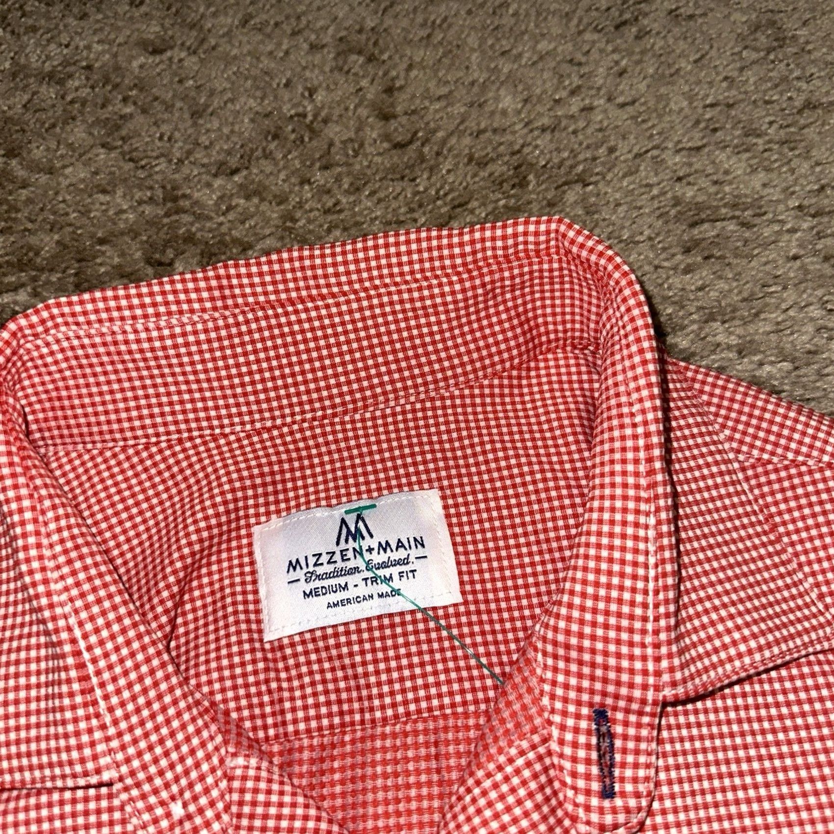 Mizzen+Main Mizzen+Main Leeward Shirt Mens M Button-Up Red Plaid Slim Fit Preppy Seasonal Breathable All Seasons Size US M / EU 48-50 / 2 - 2 Thumbnail