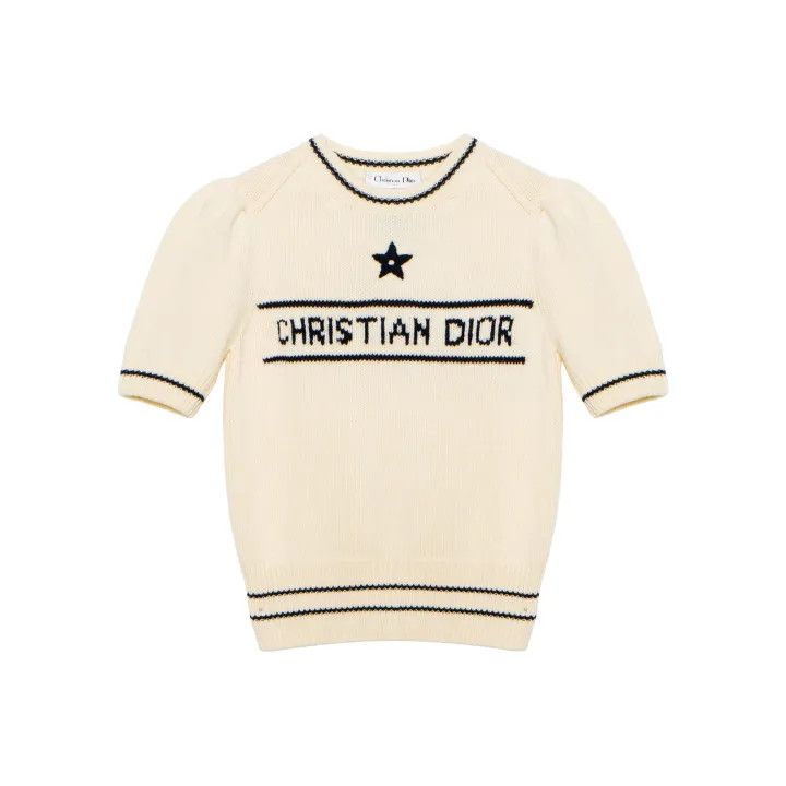 Dior Dior Logo Embroidered Wool Short Sleeve Sweater 0079 Size XS / US 0-2 / IT 36-38 - 1 Thumbnail