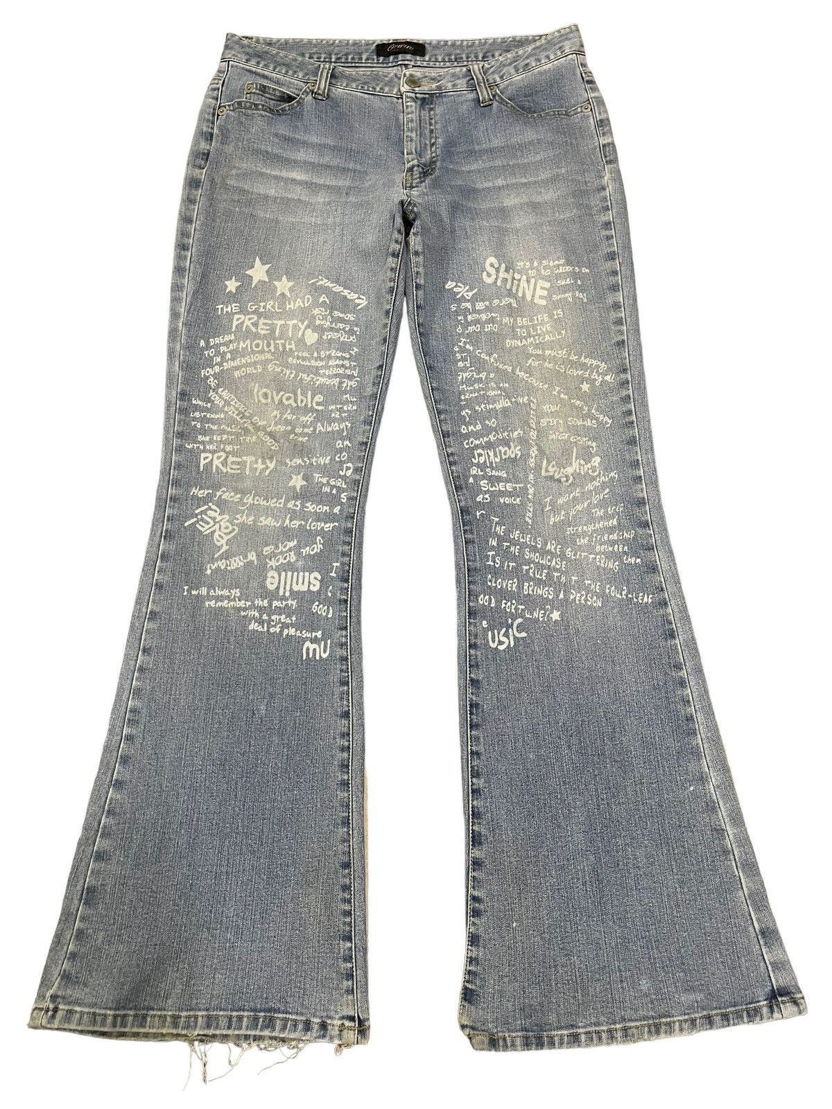 If Six Was Nine Vintage Japanese Brand Overprint Style Flare Jeans Size US 30 / EU 46 - 1 Thumbnail