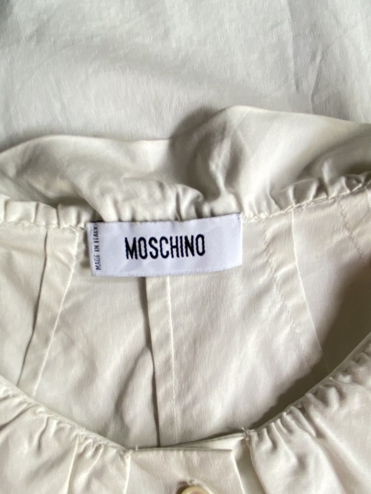 Moschino Moschino White Sleeveless Top with Ruffle Details Size S / US 4 / IT 40 - 3 Thumbnail