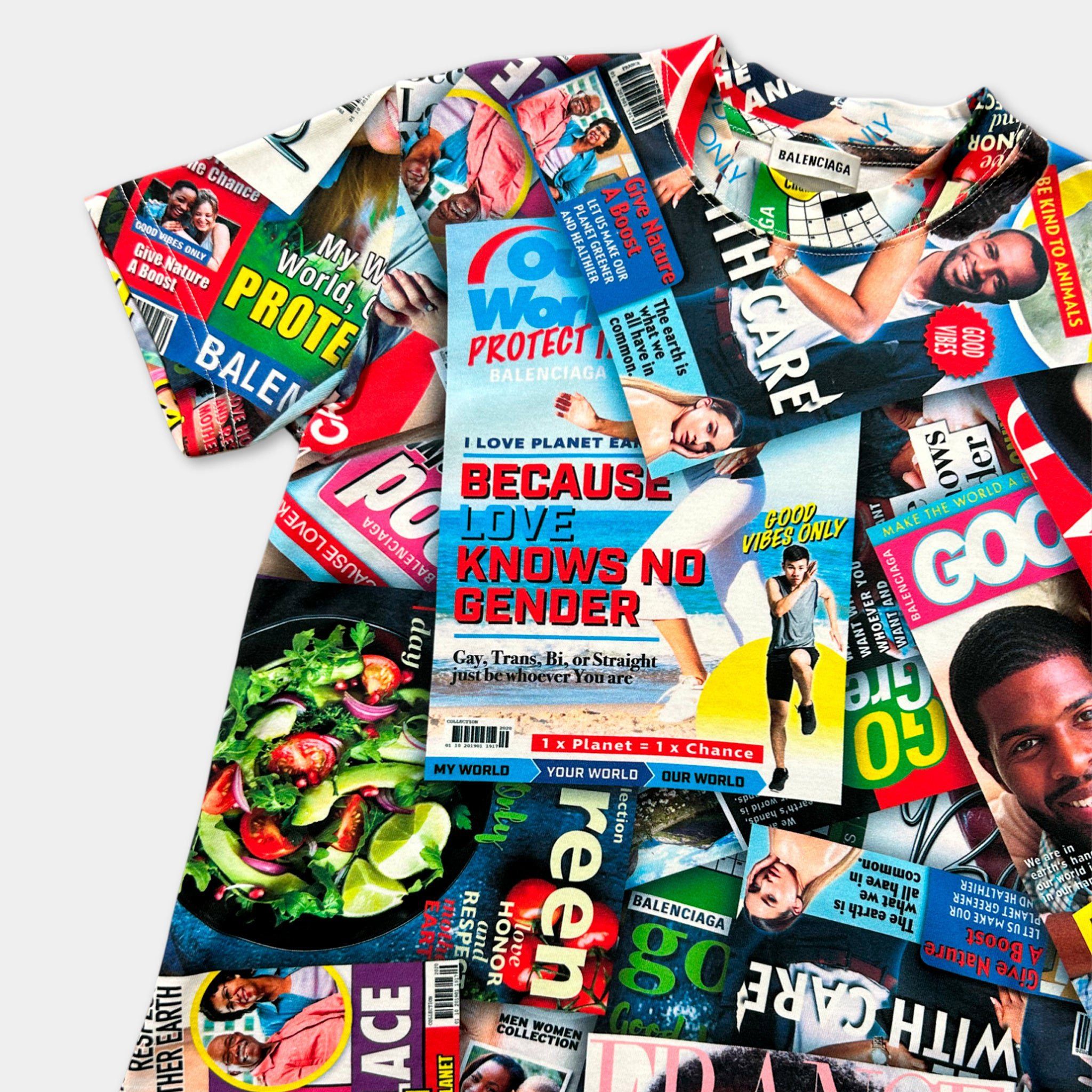 Balenciaga Balenciaga 2000's Magazine Print Graphic T-Shirt Multicolor Size US XS / EU 42 / 0 - 2 Thumbnail
