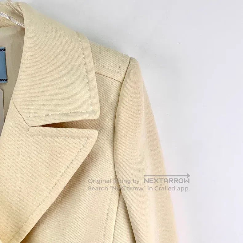 Prada Prada Beige wool lapel double-breasted long-sleeved coat Size XS / US 0-2 / IT 36-38 - 3 Thumbnail