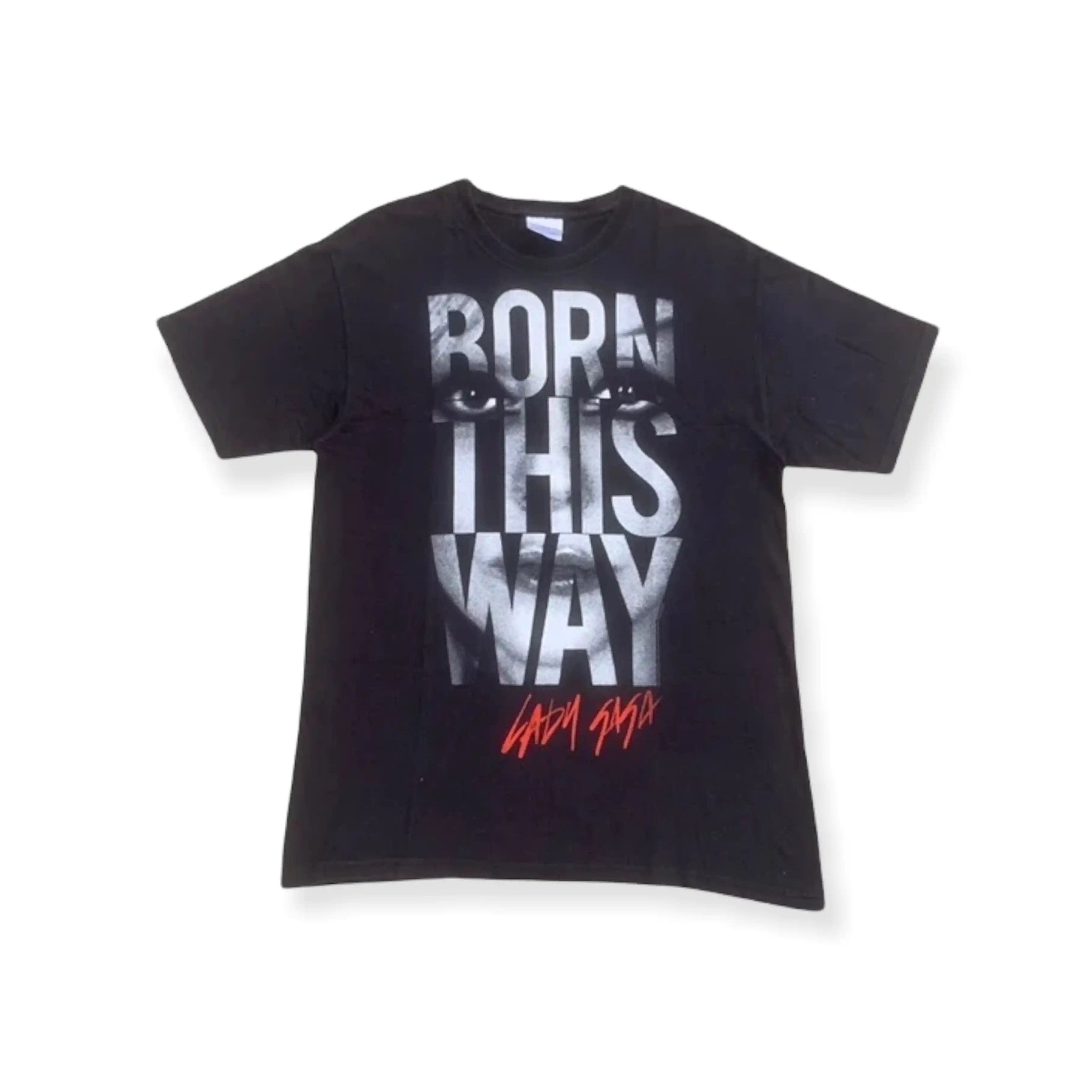 image of Band Tees x Rock Band Lady Gaga Born This Way Band Tshirt in Black, Men's (Size Medium)