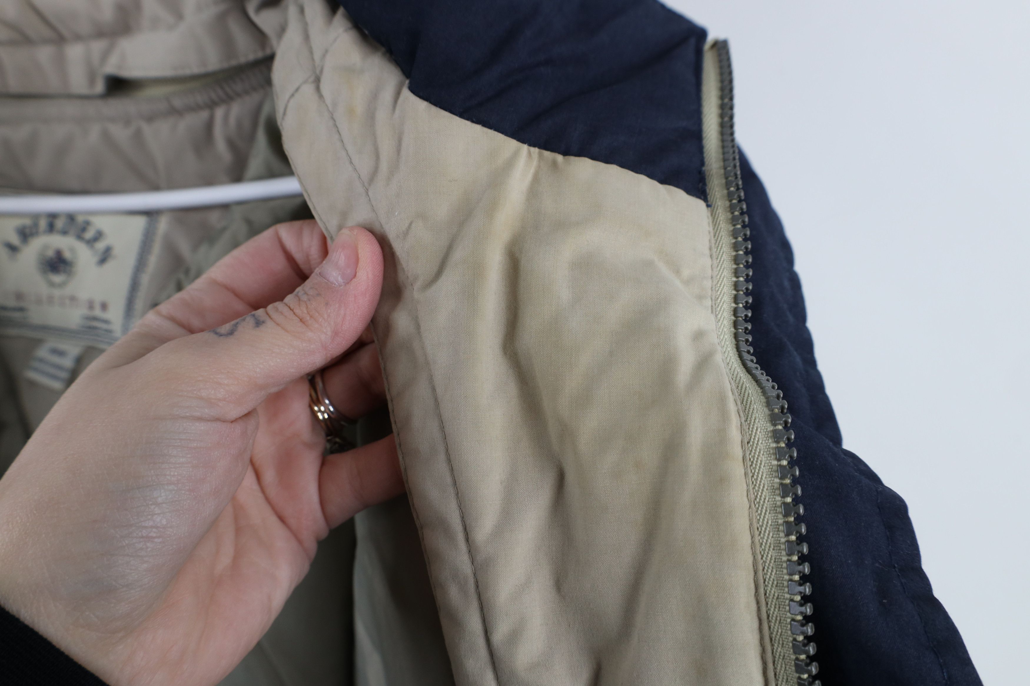 Vintage Vintage 90s Streetwear Full Zip Puffer Jacket Coat Beige Size US M / EU 48-50 / 2 - 16 Thumbnail