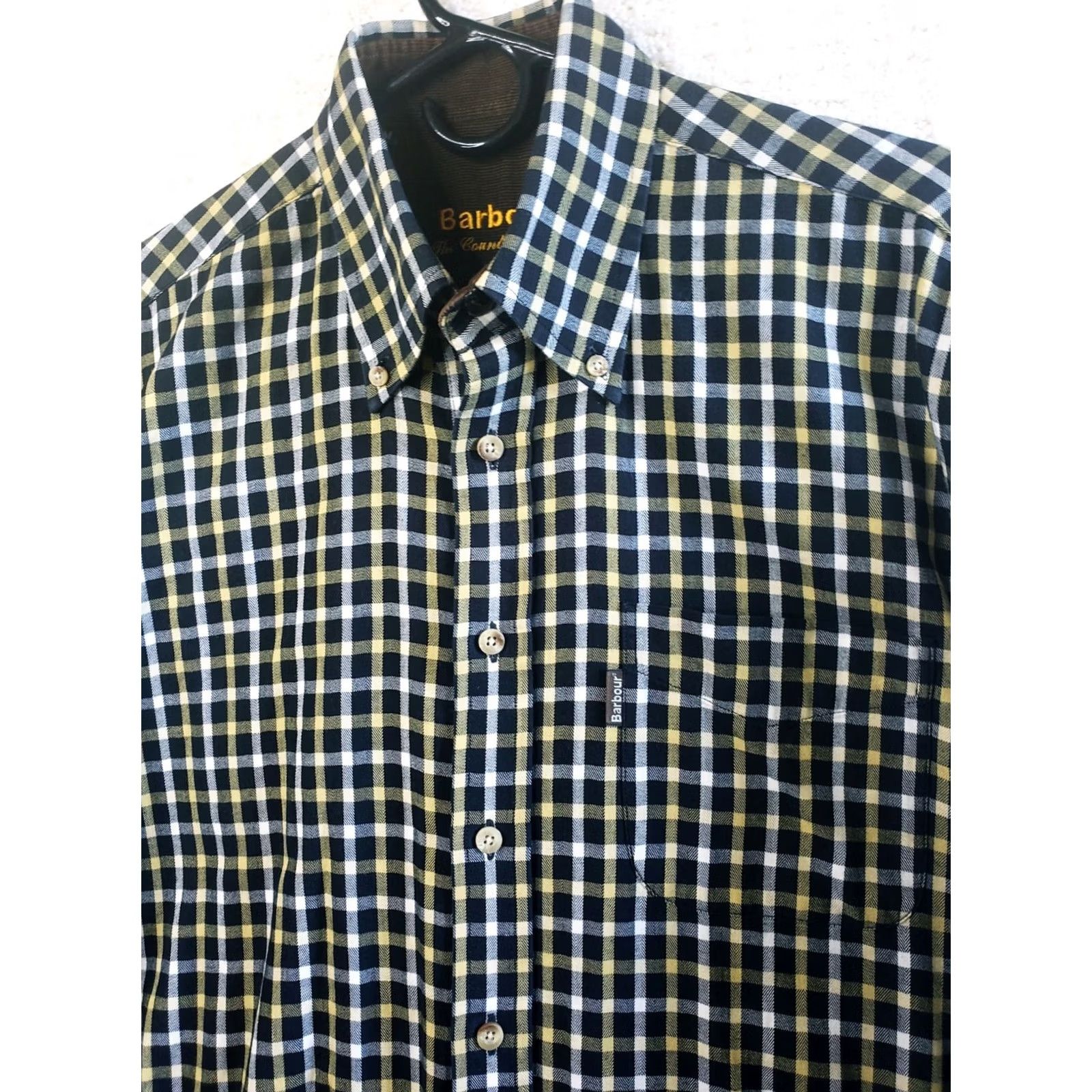 Barbour BARBOUR THE COUNTRY SHIRT BUTTON UP PLAID FLANNEL M Black Yellow White Mens Regular Cotton Shirt Button-Down Collared Vintage No Size US M / EU 48-50 / 2 - 4 Thumbnail