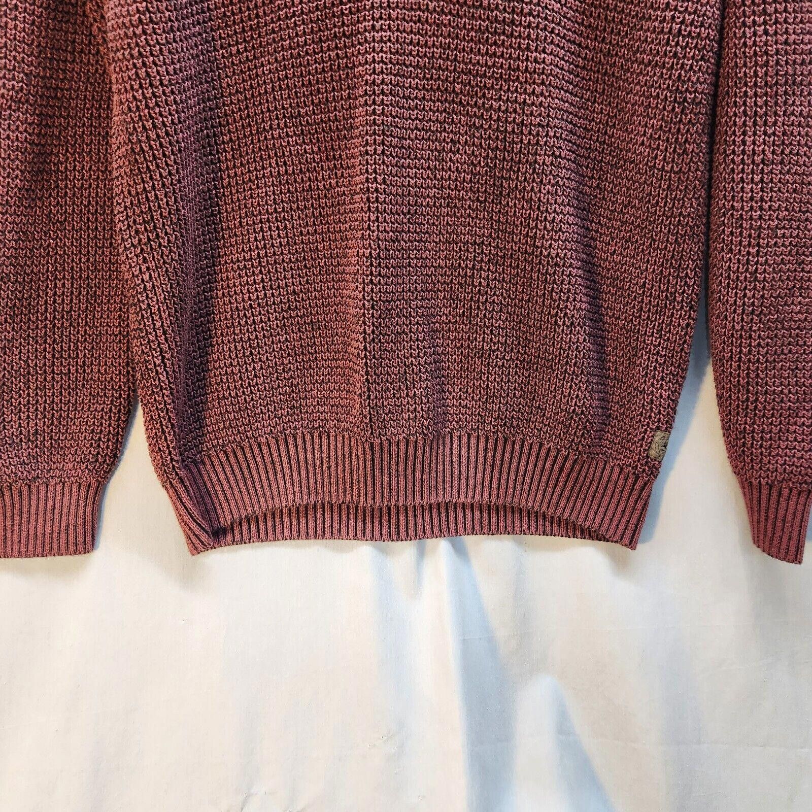 G.H. Bass & Co. G H Bass Mens Knit Quarter Zip Maroon Sweater Size XL Size US XL / EU 56 / 4 - 3 Thumbnail