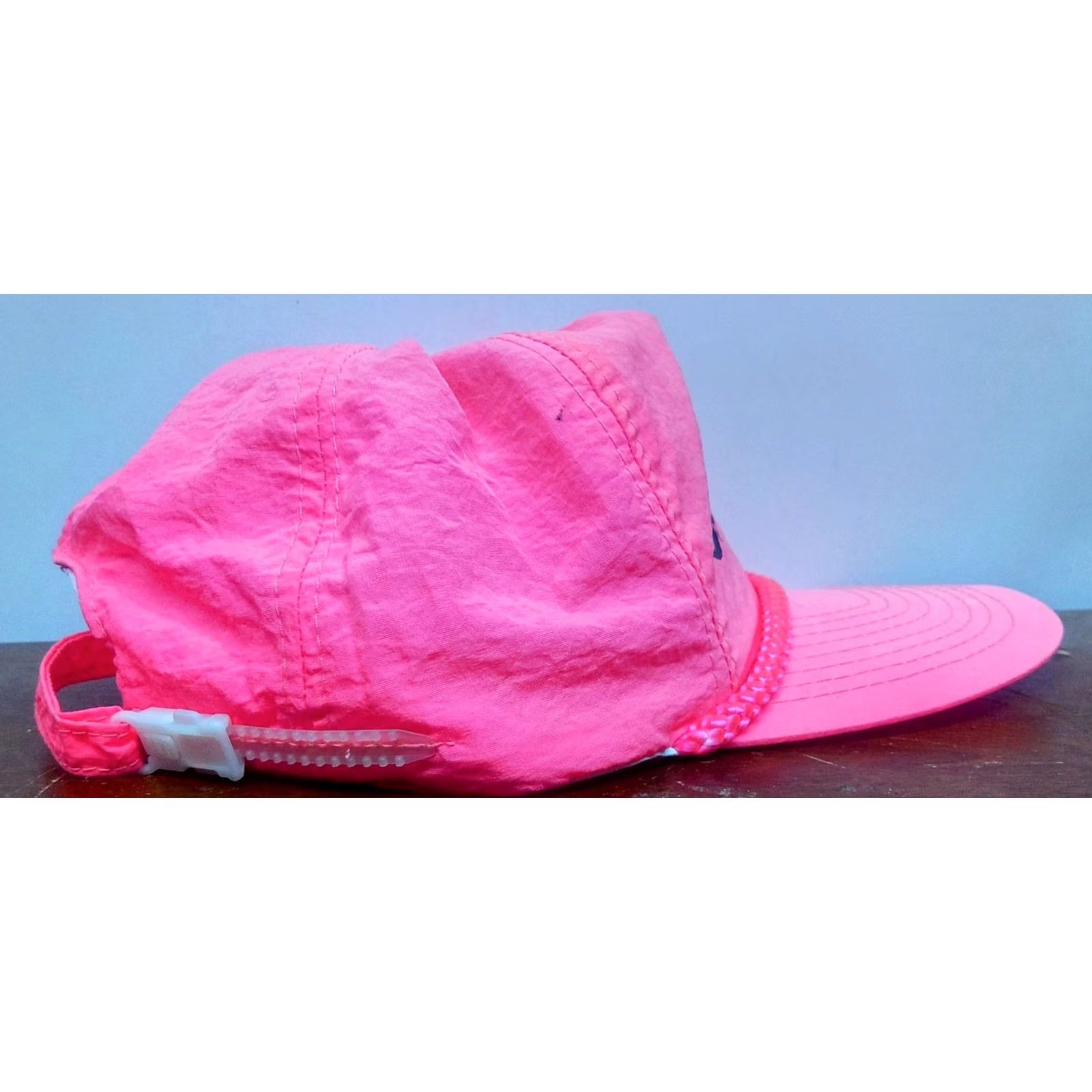 Pinko VINTAGE Pepsi Cola Royal Pacific Baseball Cap Nylon Hot Pink Neon Rope Adjustable One Size Men Hat Cap Retro 90s Hip Hop Beach Orange Neon Pepsi Size ONE SIZE - 5 Thumbnail