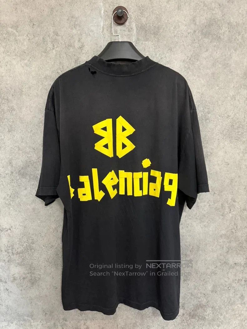 Balenciaga Balenciaga Men's Black Tape Short Sleeve. Size US S / EU 44-46 / 1 - 5 Thumbnail