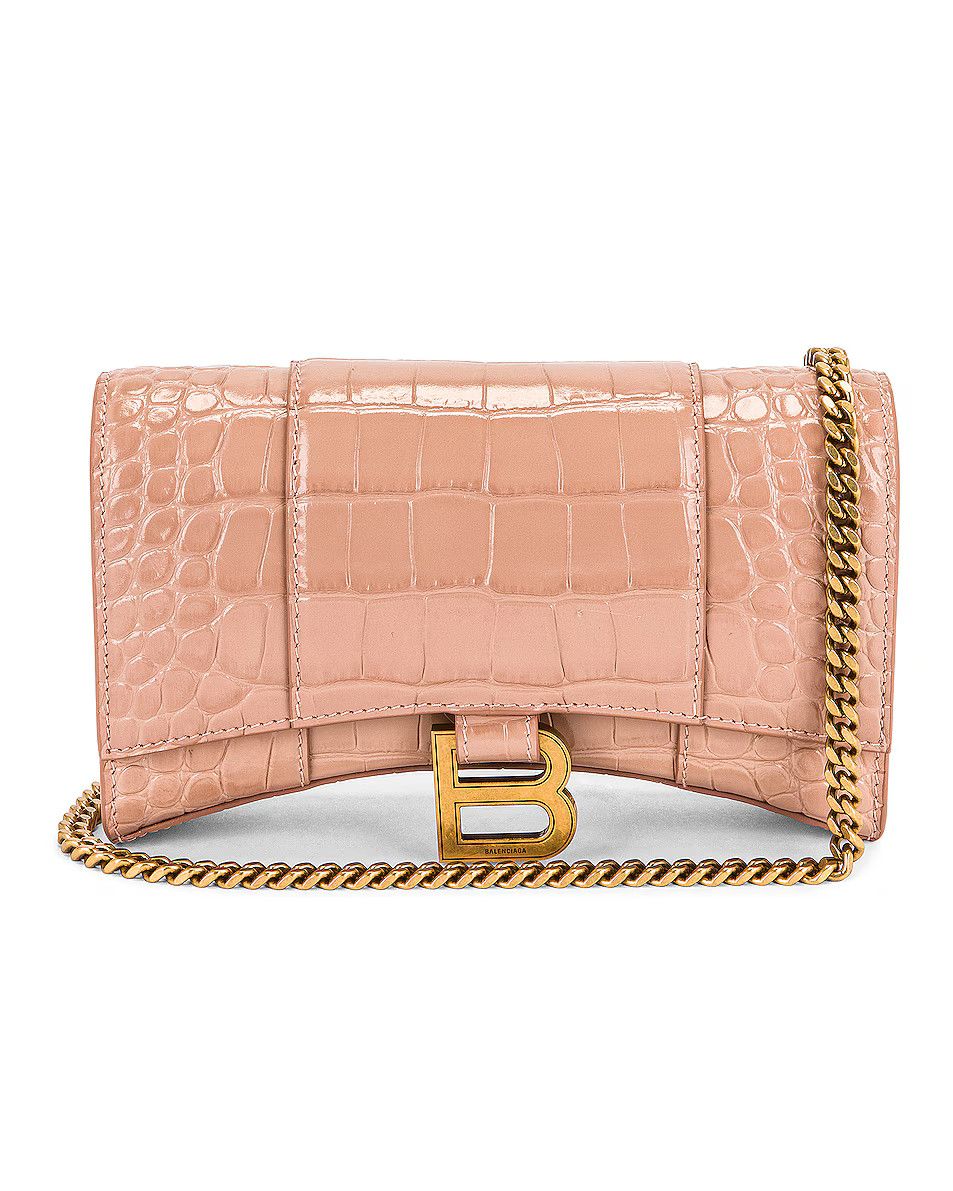 Balenciaga o1bcso1str0924 Size: OS / Hourglass Wallet Chain Crocodile Size ONE SIZE - 1 Thumbnail
