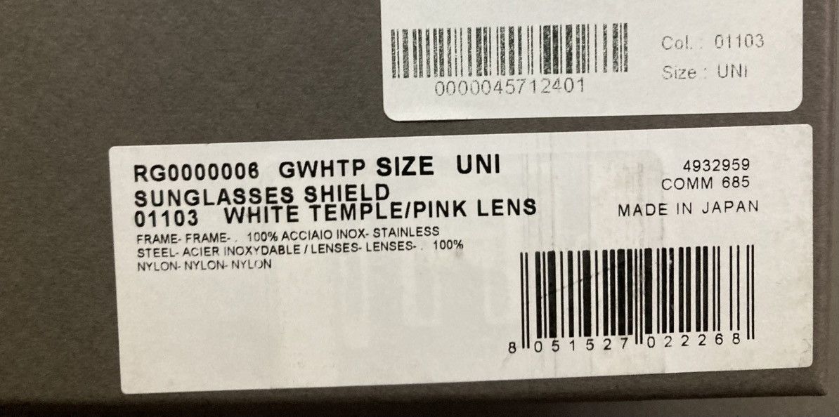 Rick Owens NEVER WORN / Rick Owens Shield Sunglasses in White Size ONE SIZE - 8 Thumbnail