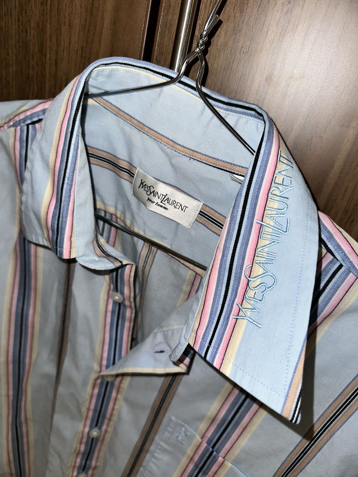 Yves Saint Laurent Yves Saint Laurent Vintage Shirt with Collar Logo Size US L / EU 52-54 / 3 - 1 Thumbnail