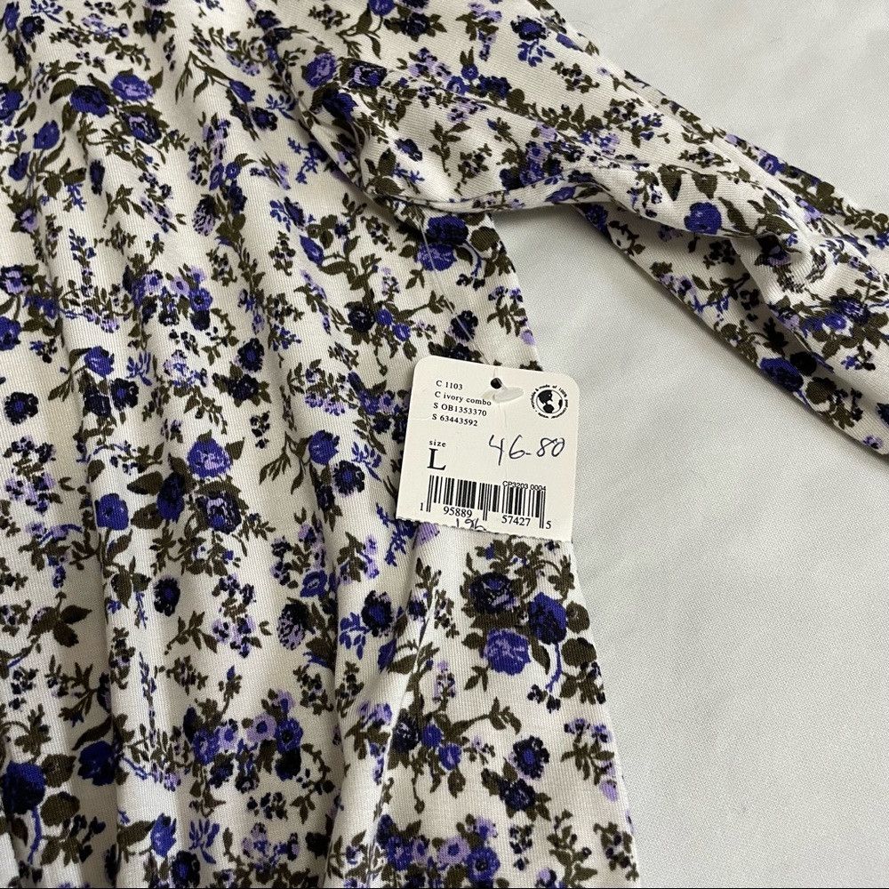 Free People NWT New $ 78 Free People Kaya Printed Floral Bodysuit Size Size L / US 10 / IT 46 - 7 Thumbnail