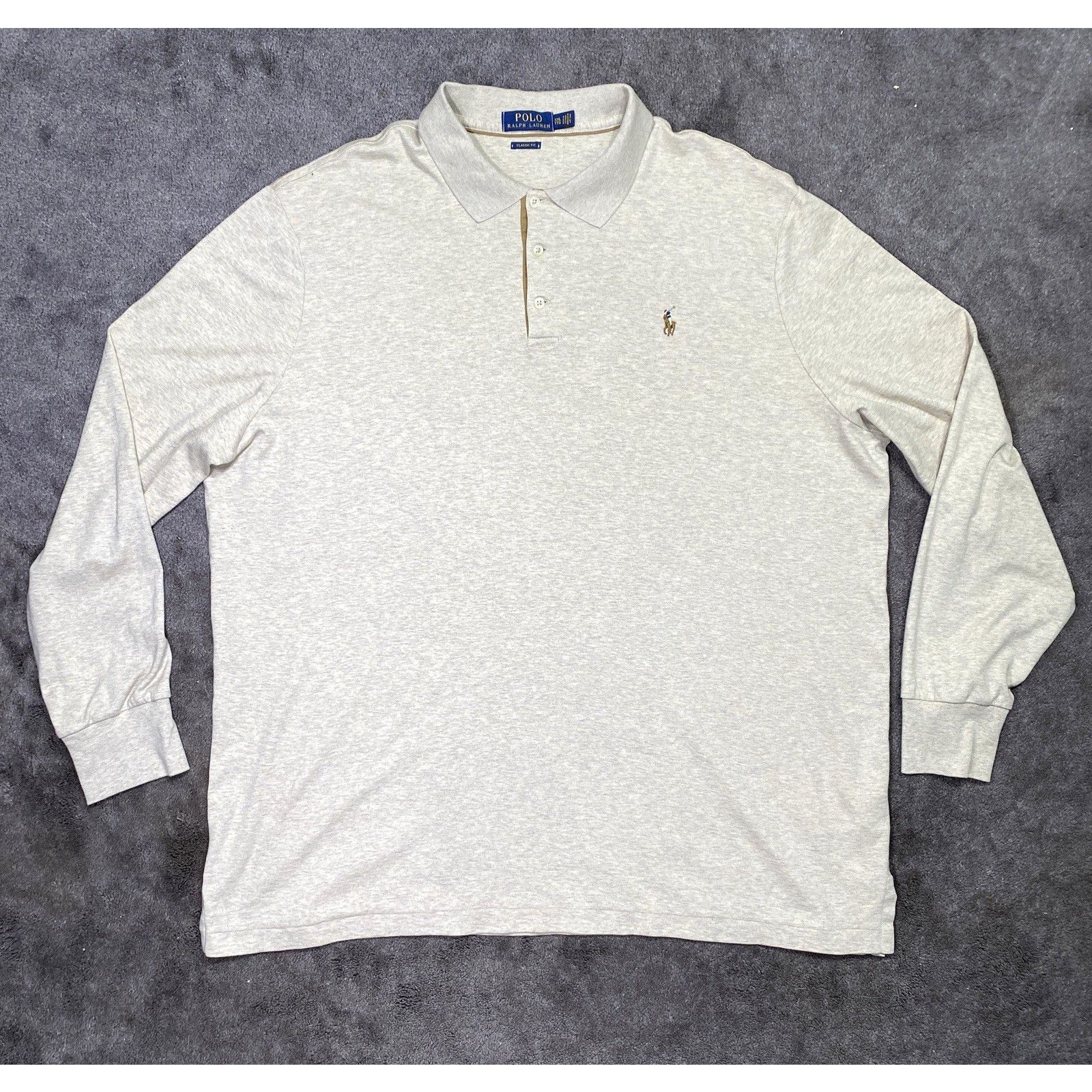 Polo Ralph Lauren Polo Ralph Lauren Tan Long Sleeve Button Up Polo Shirt Size US XXL / EU 58 / 5 - 2 Thumbnail