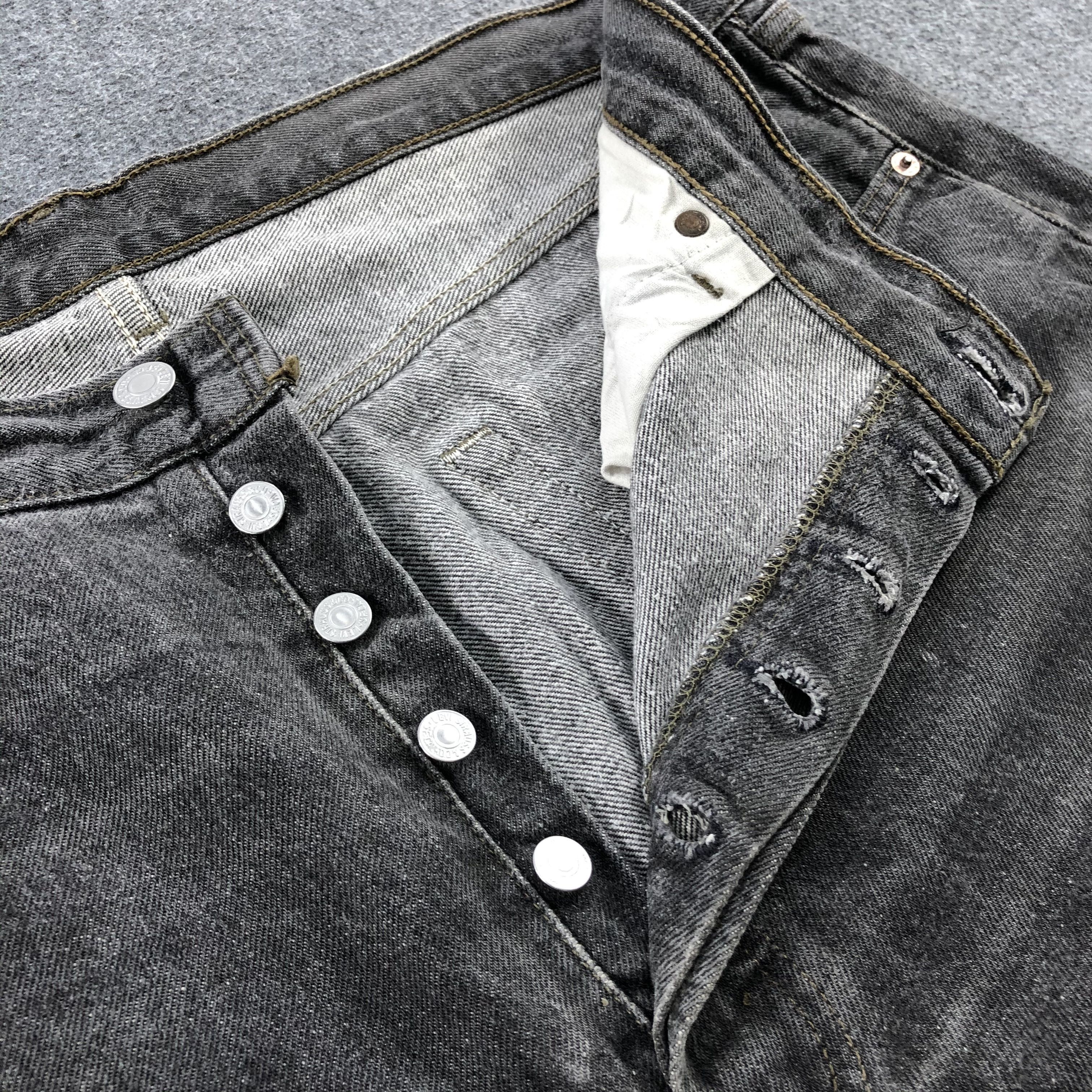 Levi's × Vintage Vintage 90s Faded Black Levis 501 Jeans-JM1511 Size US 39 - 7 Thumbnail