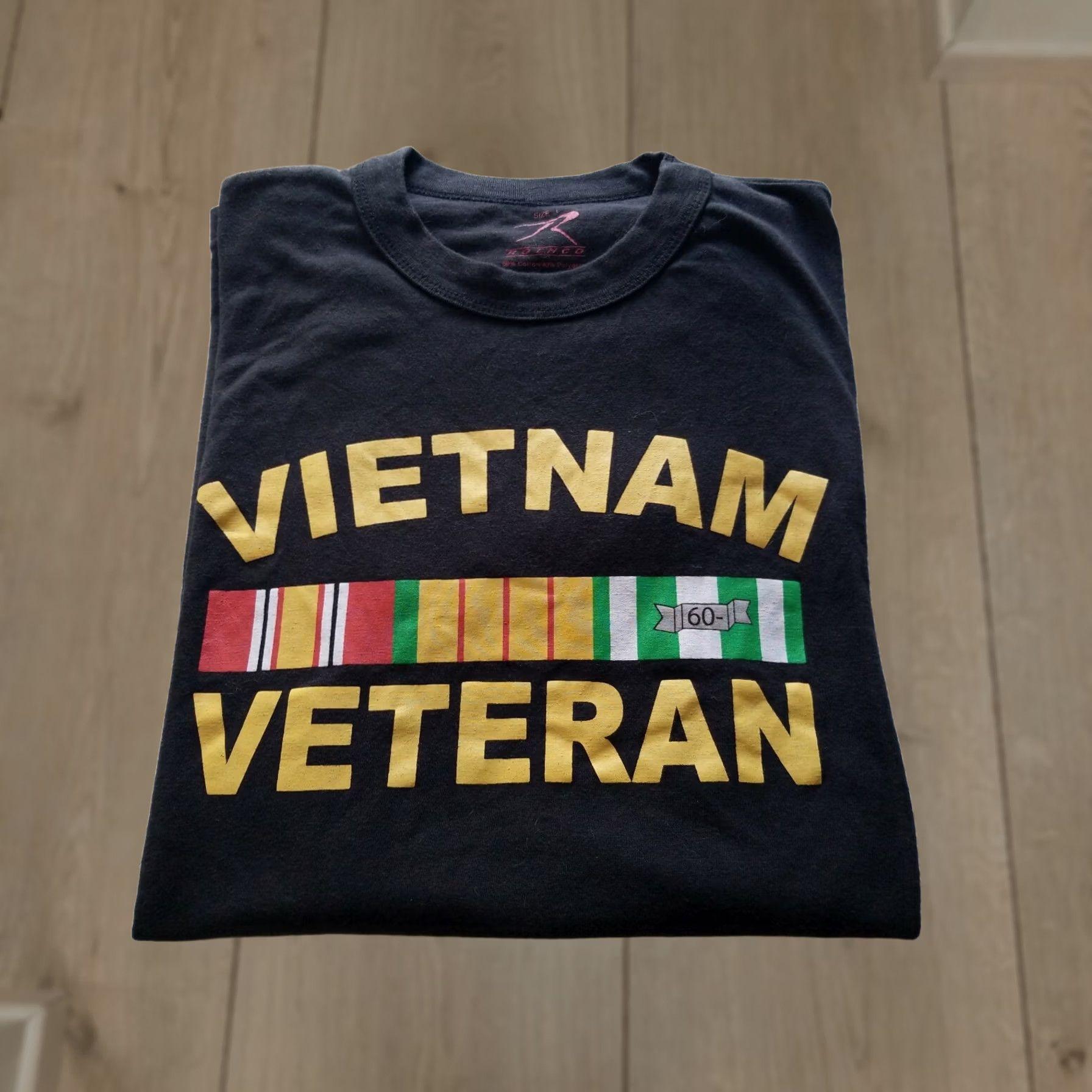 Rothco Vietnam Veteran Rothco T-Shirt L Black Short Sleeve Crew Neck Men Graphic Tee Casual Vietnam Veteran Theme Size US L / EU 52-54 / 3 - 1 Thumbnail