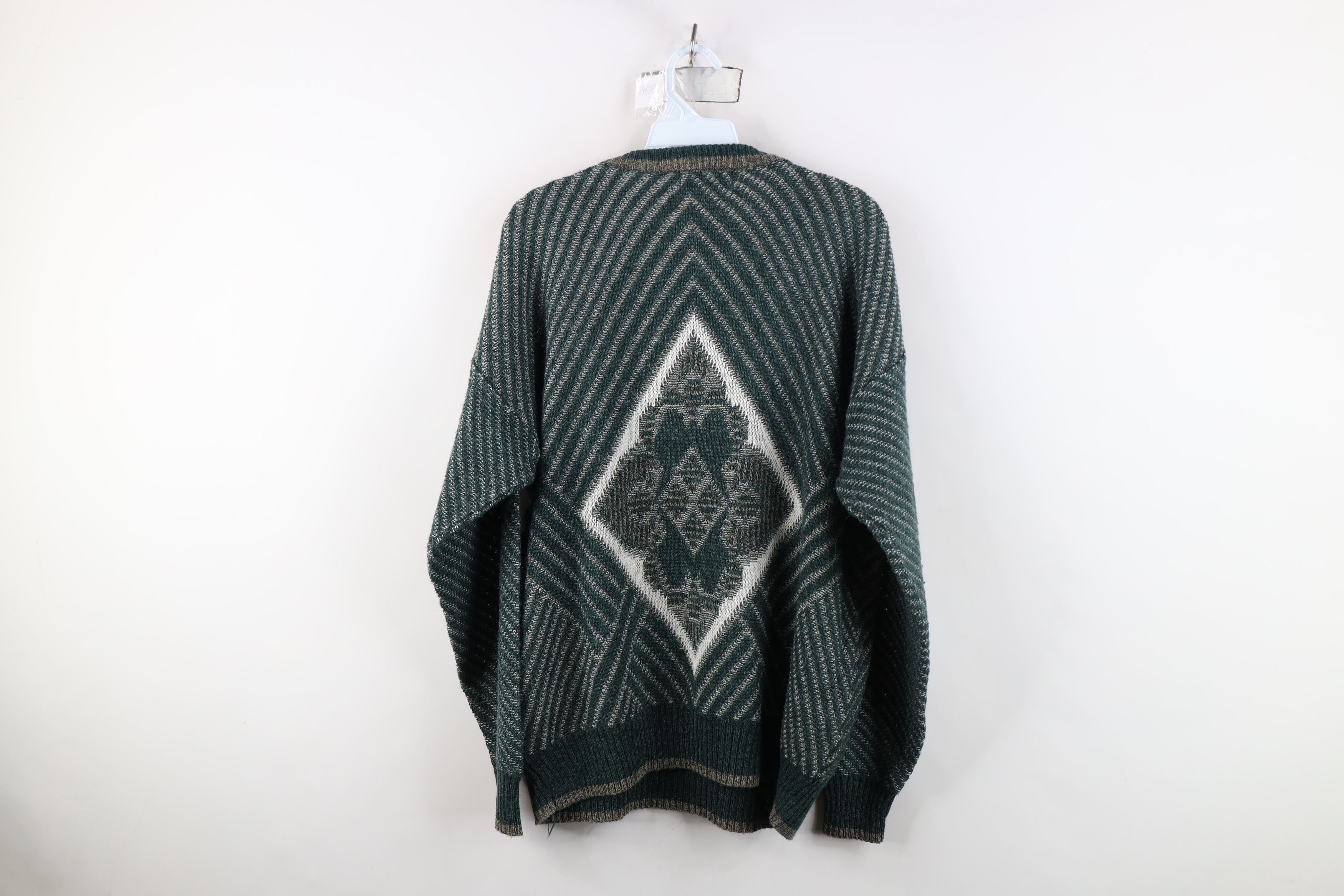 Vintage Vintage 90s Streetwear Blend Ribbed Knit Geometric Sweater Size L / US 10 / IT 46 - 8 Thumbnail