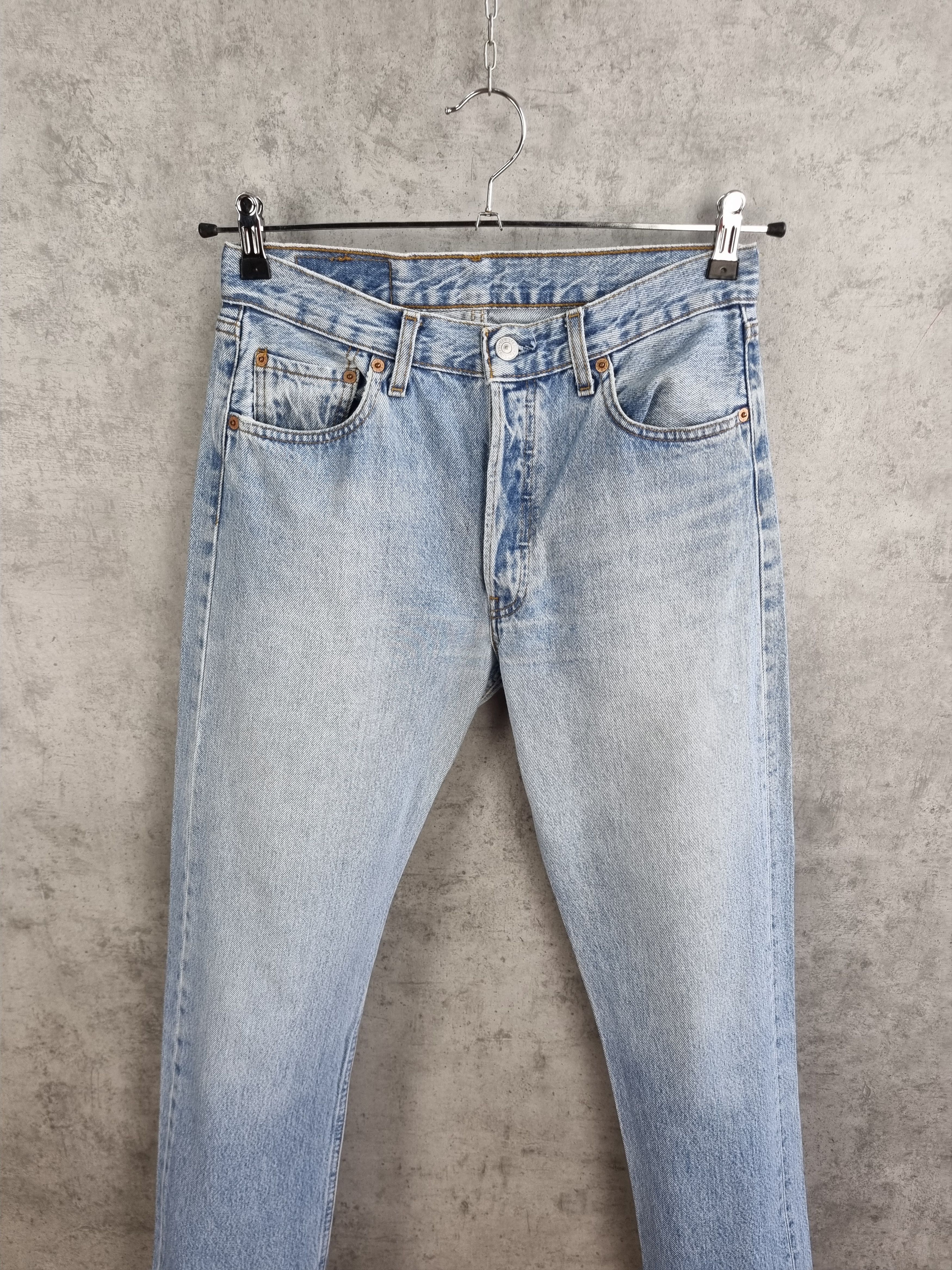 Levi's × Levi's Vintage Clothing × Vintage 95s Unique Blue Sky Faded in Time Levis 501 Beautiful Jeans Size US 31 - 4 Thumbnail