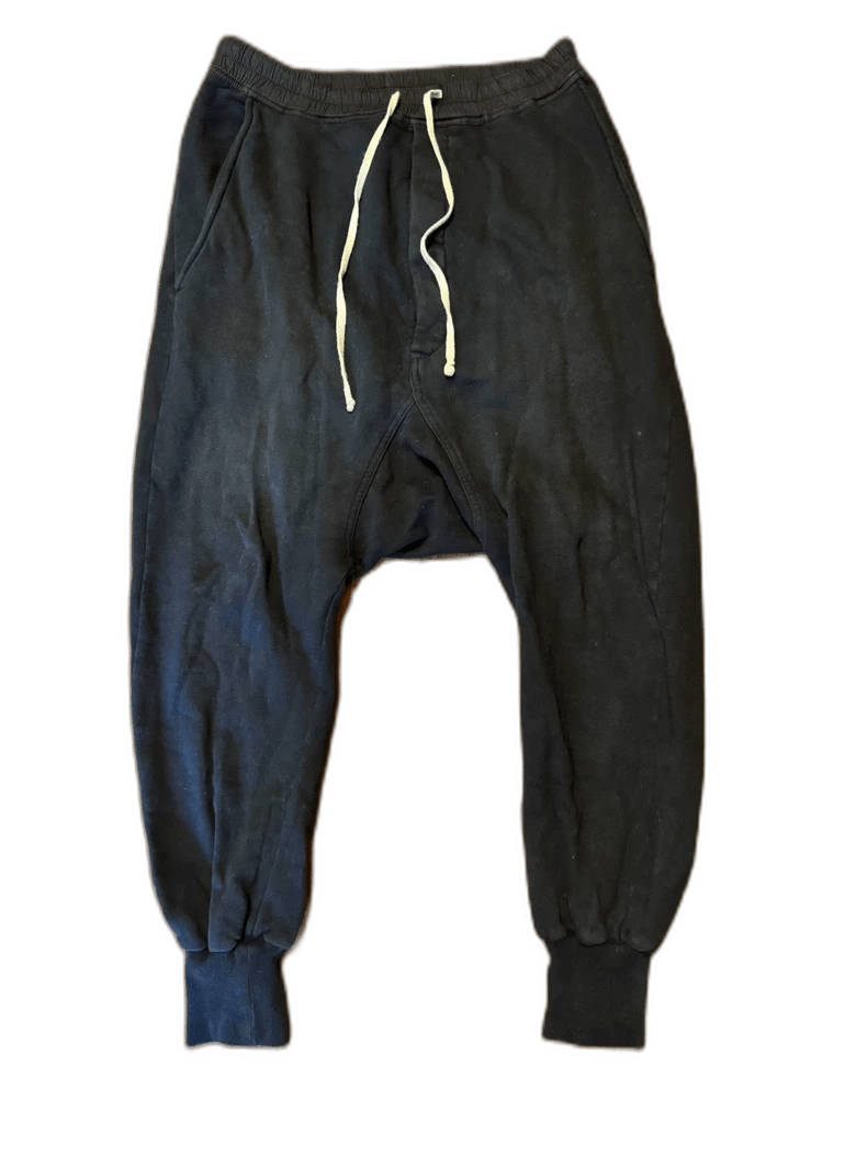 Rick Owens Rick Owens Black Dropped Crotch Joggers M Size US 29 - 1 Thumbnail