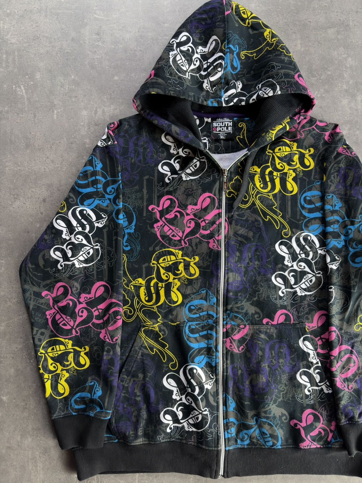 Southpole Southpole AOP Multilogo Baggy Printed Zip Hoodie XL XXL 00s Size US XL / EU 56 / 4 - 3 Thumbnail
