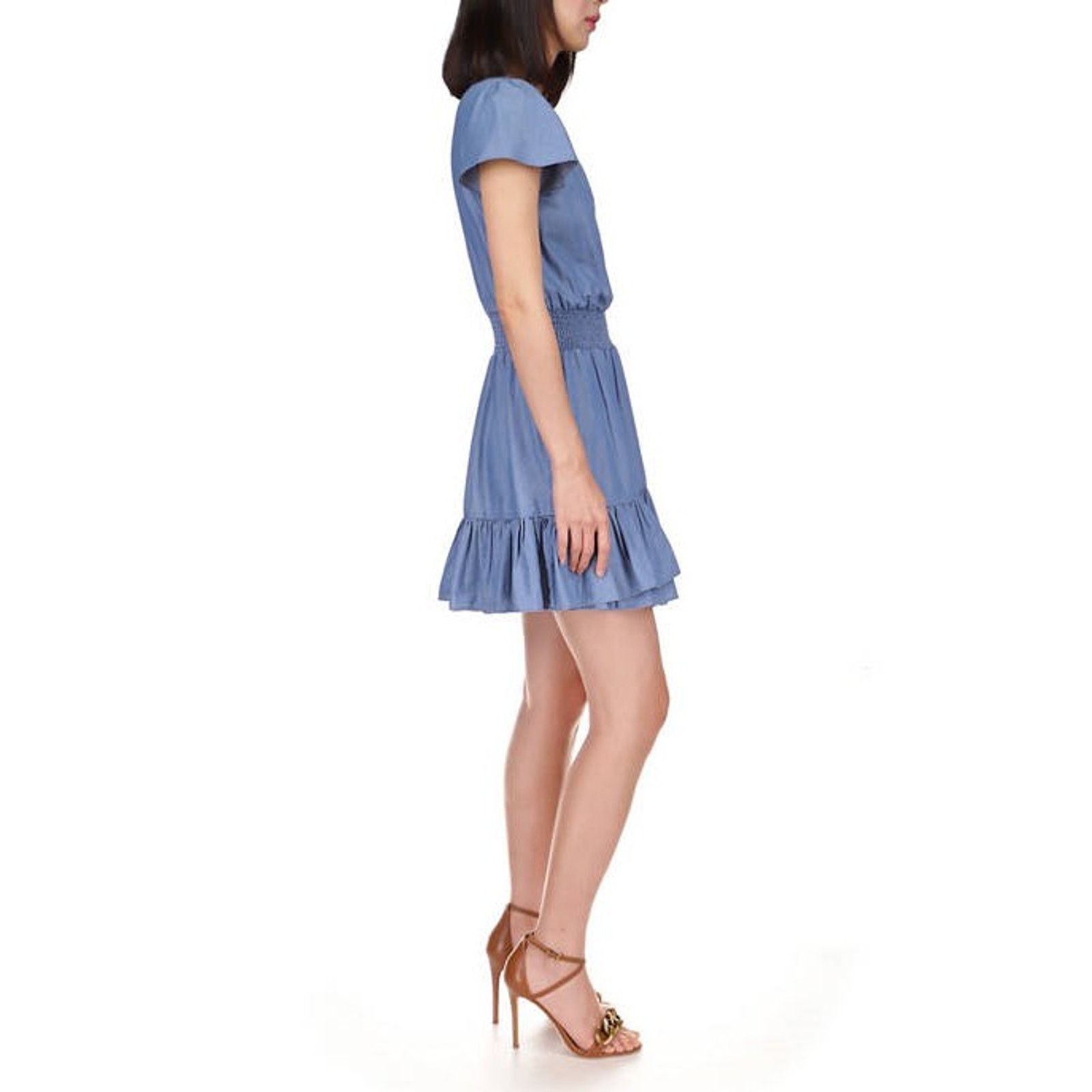 Michael Kors Michael Kors Women Blue Fit & Flare Mini Dress Size XS Size XS / US 0-2 / IT 36-38 - 4 Thumbnail