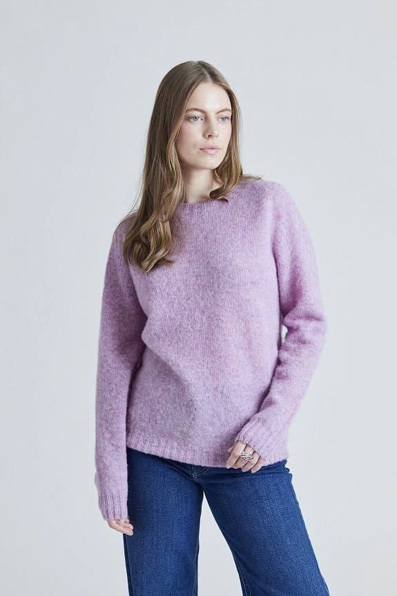 Harley of Scotland Shaggy Wool Sweater Purple Size M