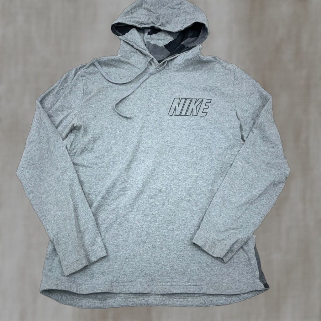 Nike Nike Shirt Men Medium Gray Black Tee Hoodie Heather Unlined Geometric Adult Size US M / EU 48-50 / 2 - 1 Thumbnail