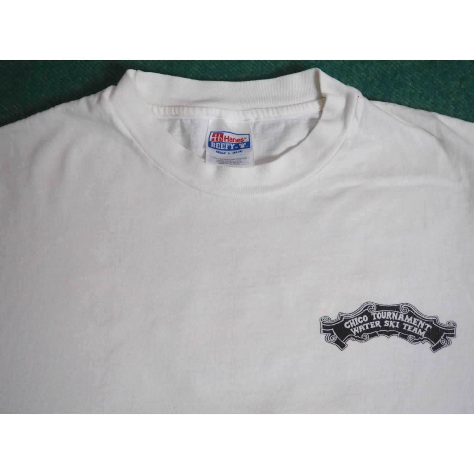 Hanes VTG 90s Hanes Chico CA Waterski Team Tournament 1996 USA White Tee T-Shirt L Mens Size US L / EU 52-54 / 3 - 4 Thumbnail
