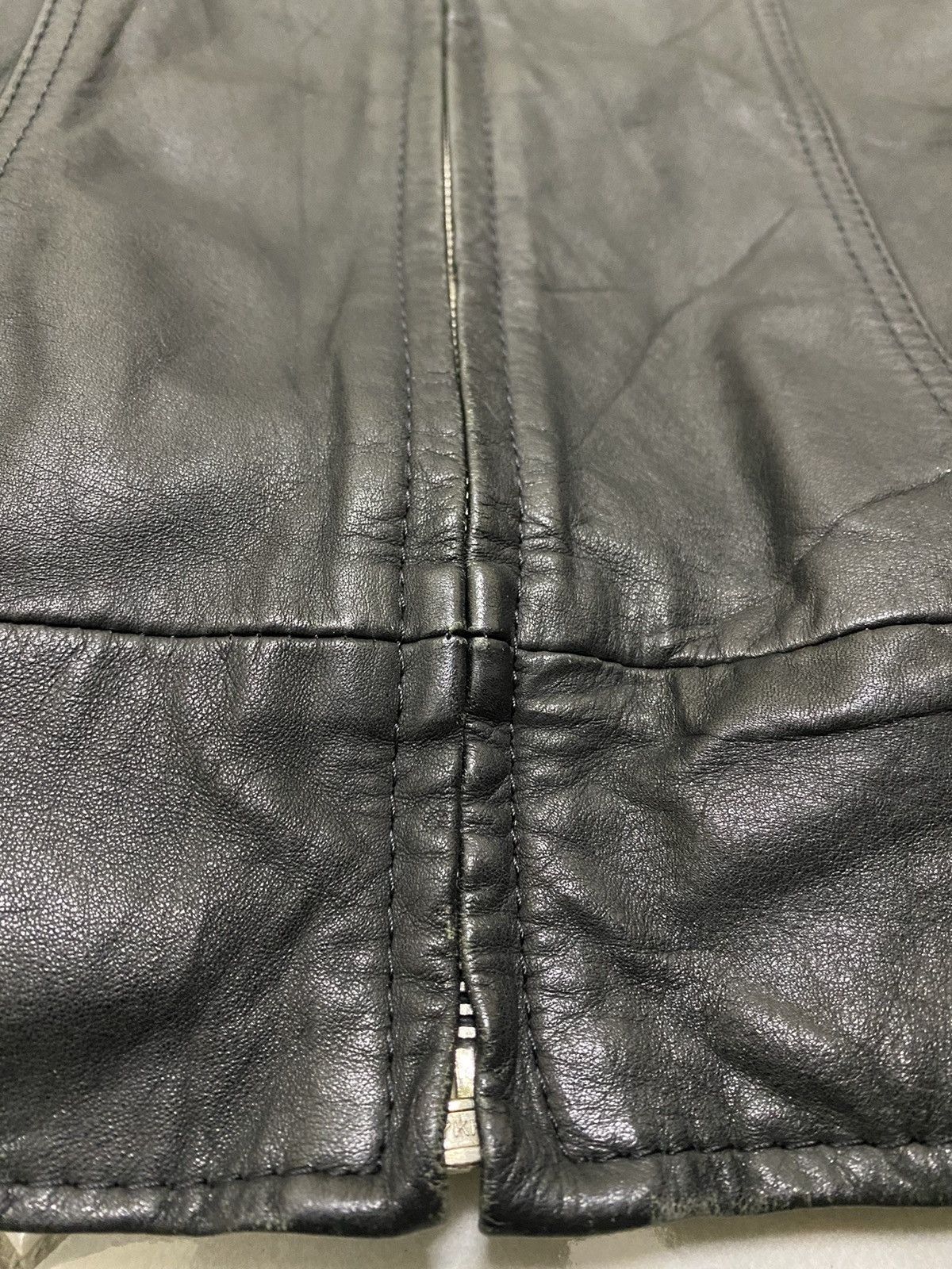 Designer × Japanese Brand × Vintage Vintage Leather Jacket Round neck luxury designers Size US M / EU 48-50 / 2 - 12 Thumbnail