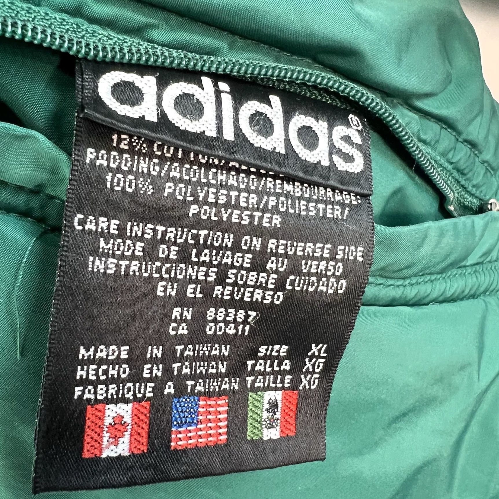 Adidas VINTAGE adidas Reversable Hooded Full Zip Med Weight Jacket Mens XL Green/Blue Size US XL / EU 56 / 4 - 3 Thumbnail