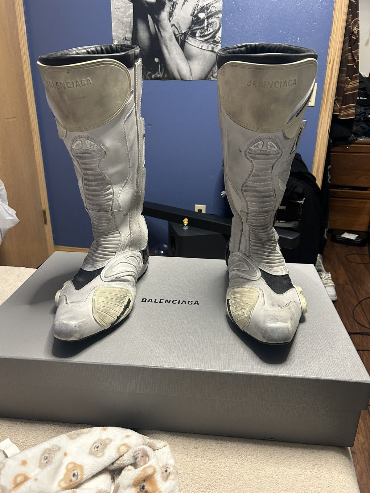 Balenciaga Balenciaga moto biker boot white Size US 12 / EU 45 - 1 Thumbnail