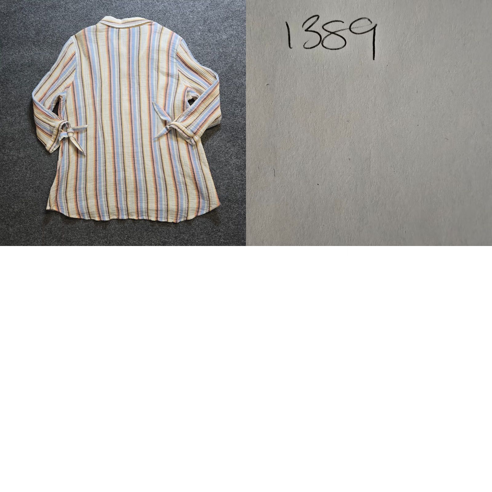 Soft Surroundings Soft Surroundings Top Blouse Women 3X Pink Blue Striped 3/4 Sleeve Button Collared Casual Shirt Redefined Size XXL / US 16-18 / IT 52-54 - 8 Thumbnail