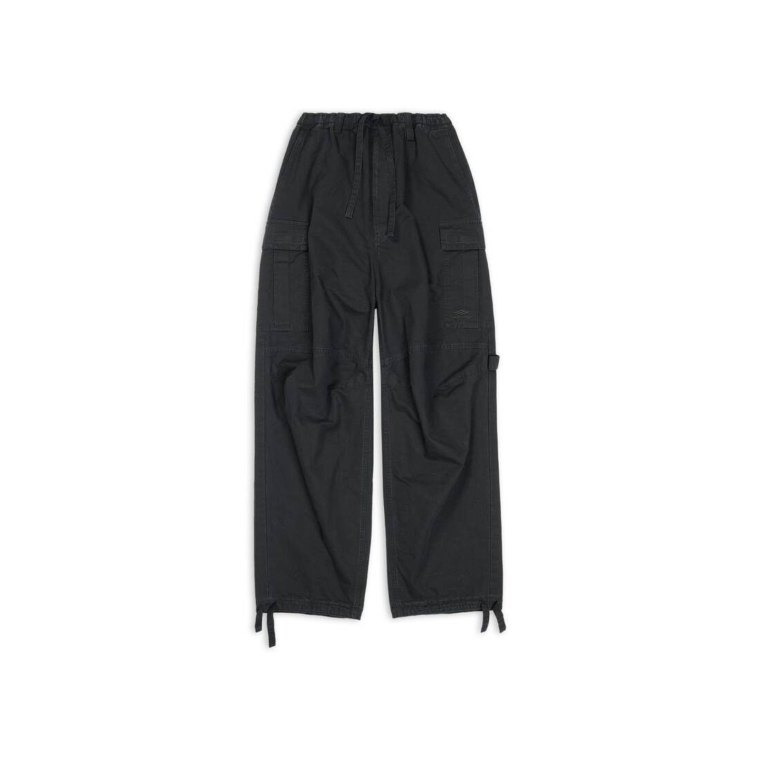 Balenciaga o1bcso1str0625 Drawstring Cargo Trousers in Black Size US 32 / EU 48 - 1 Thumbnail