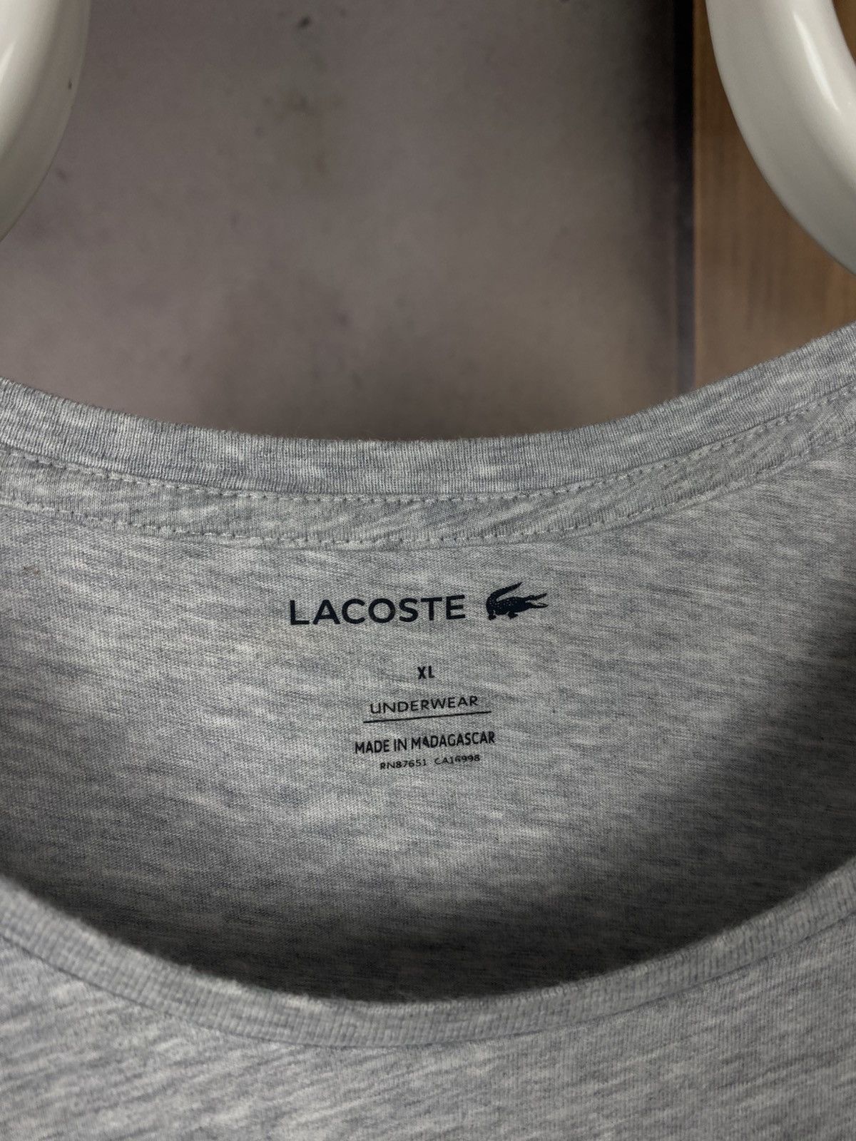 Lacoste Lacoste Based T-Shirt Tee Short Sleeve Mini Logo Grey Size US XL / EU 56 / 4 - 6 Thumbnail