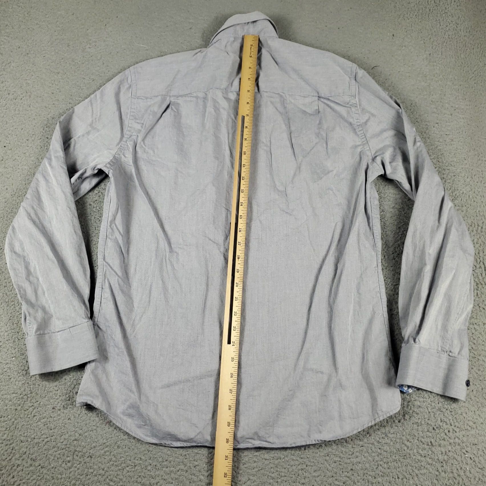 Vintage Duchamp Shirt Mens Size 16.5 Large Gray Dress Button Up Long Sleeve Size 42R - 3 Thumbnail