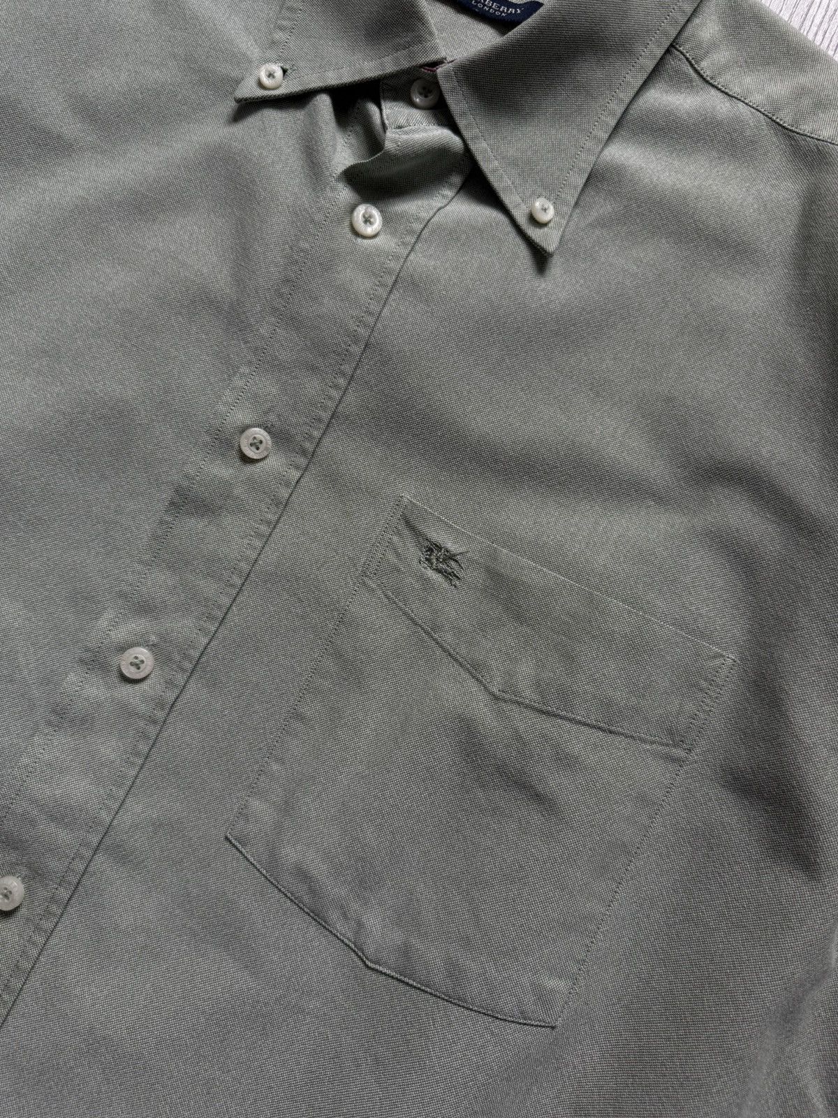Burberry Burberry Green Logo Checkered Colar Shirt 43 Size US L / EU 52-54 / 3 - 4 Thumbnail