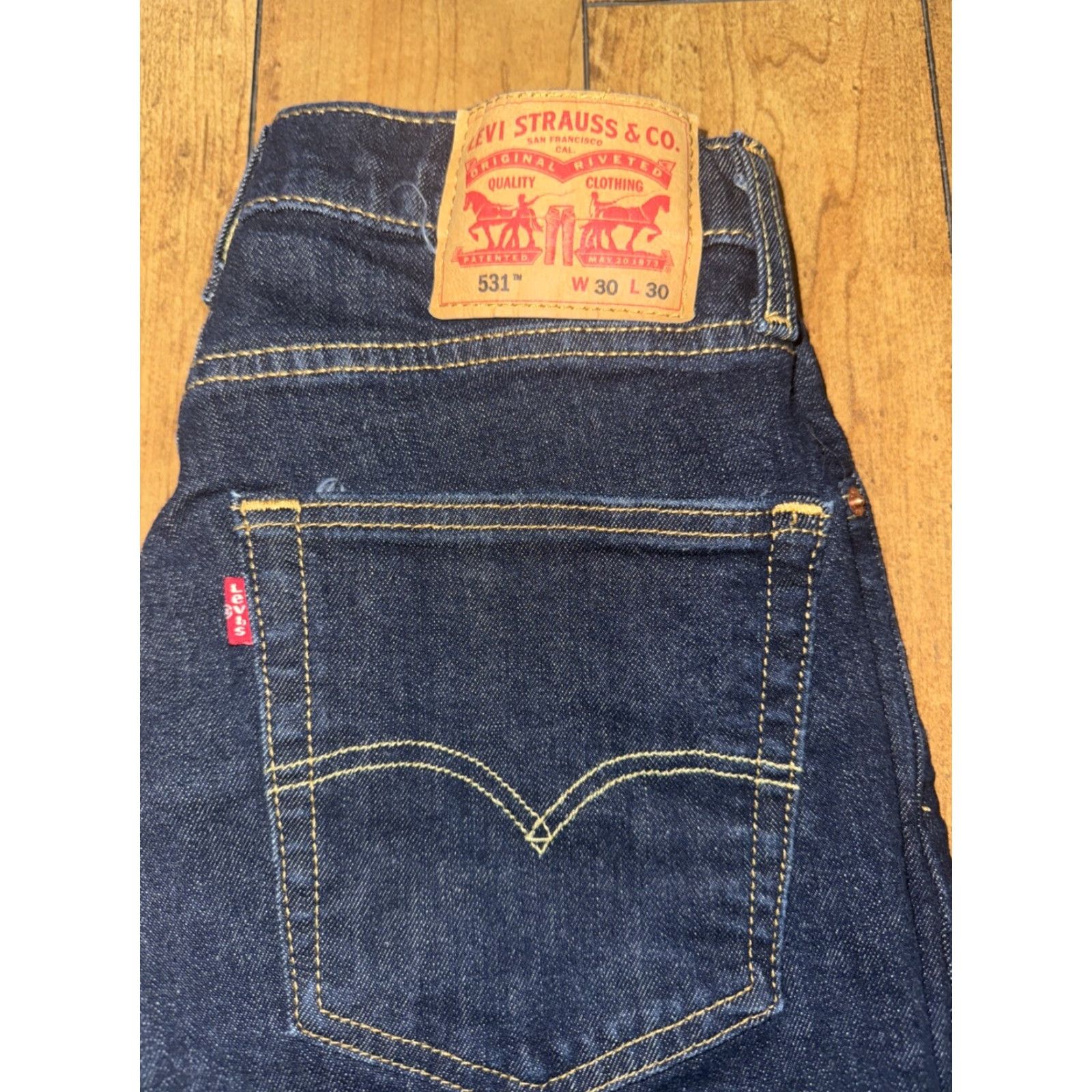 Levi's VINTAGE Levi’s 531 Slim Fit Denim Jeans Men’s 28x29 Dark Blue Tapered 90s Y2K Workwear Skater Streetwear USA Preppy 531 Levi’s Jeans Mens Slim Size US 28 / EU 44 - 2 Thumbnail