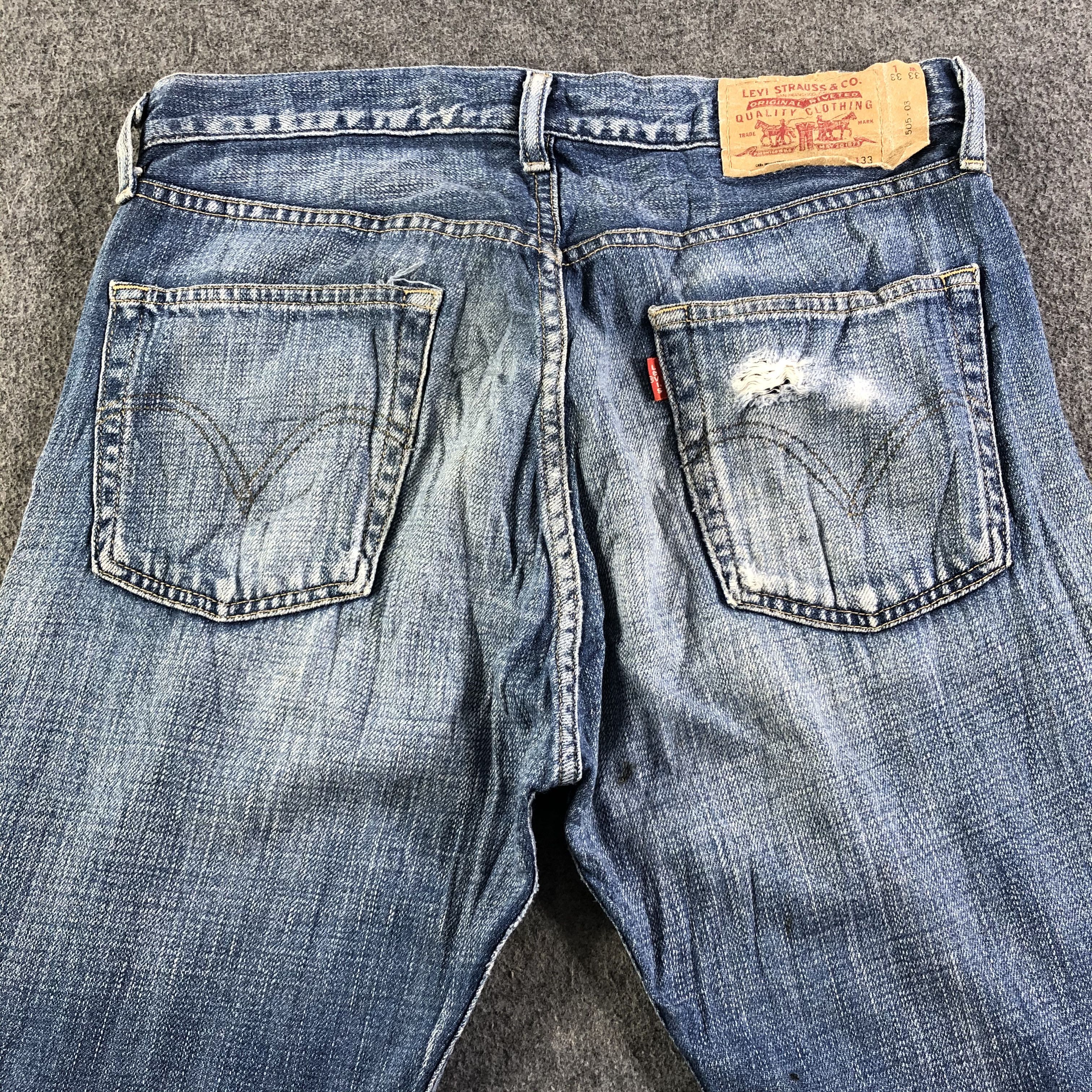 Levi's 90s Vintage Blue Wash Levis 505 Jeans-J2897 Size US 33 - 4 Thumbnail