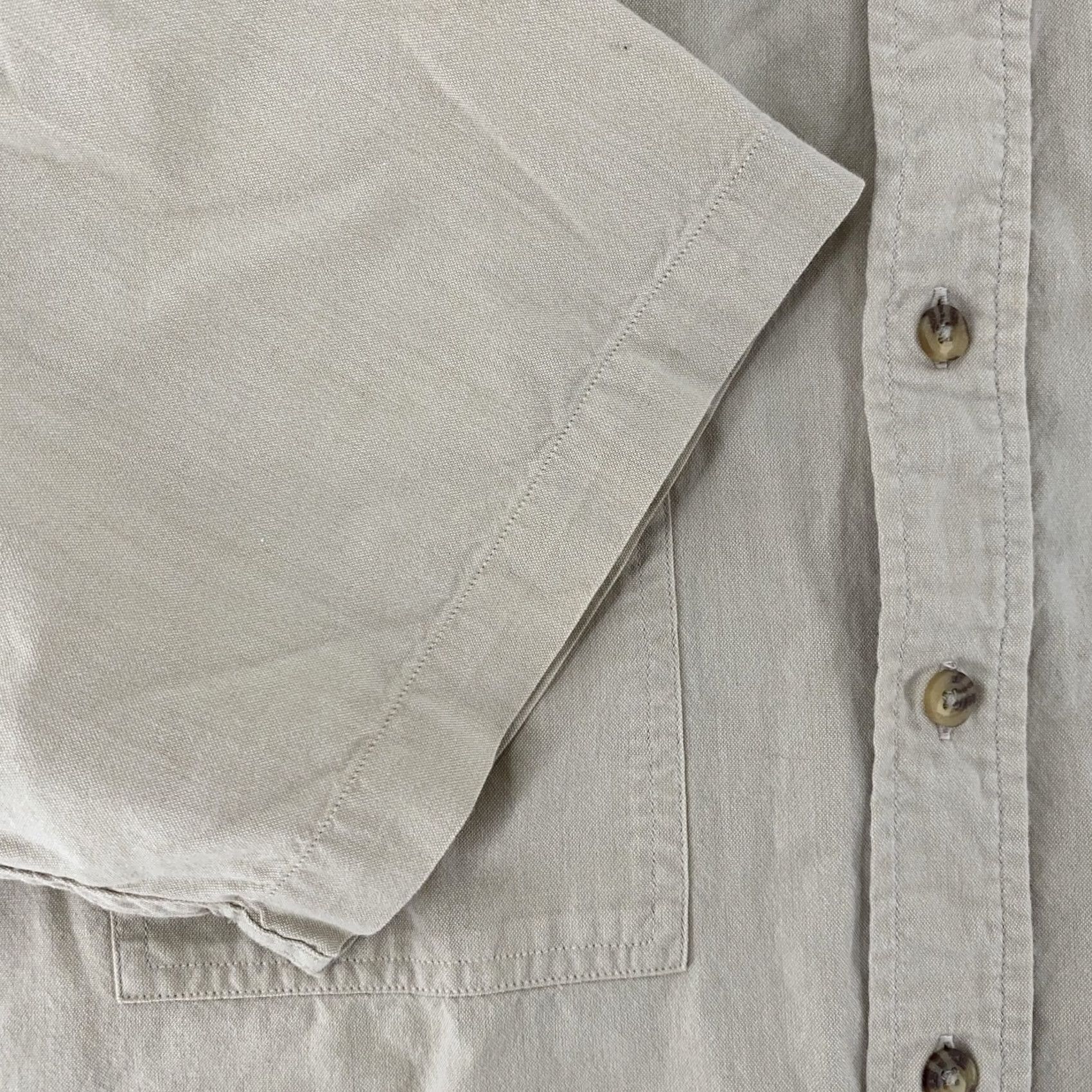 Carhartt Carhartt Shirt Mens Large Button-Down Short Sleeve Workwear Outdoor Pockets Beige Cotton Canvas Collar-Down Button-Up Vintage: No Size US L / EU 52-54 / 3 - 6 Thumbnail