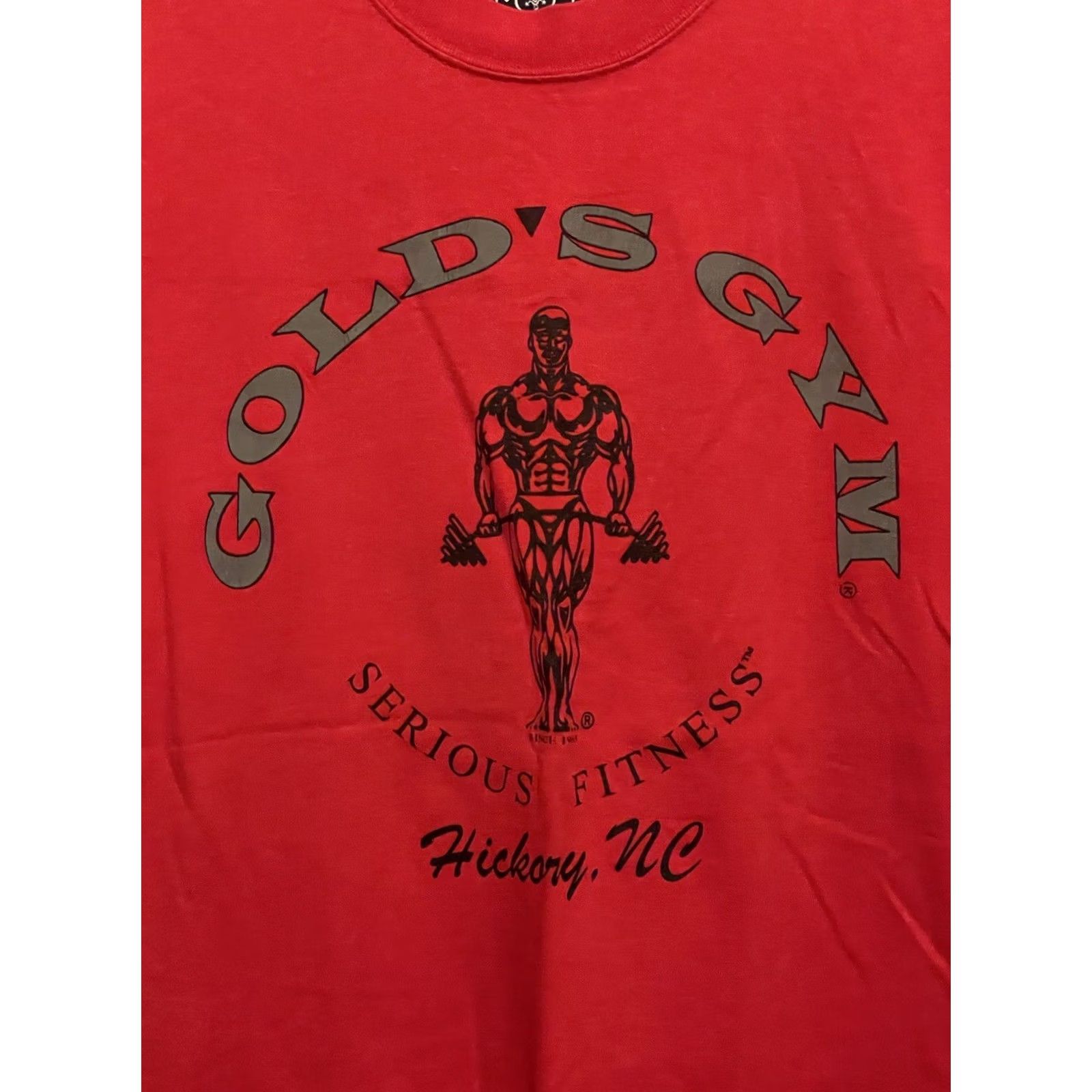 Vintage VINTAGE Gold's Gym T-Shirt Mens Large Crew Neck Short Sleeve USA Classic Sports Brand: Gold's Gym Shirt Mens L Red 70s-90s Size US L / EU 52-54 / 3 - 2 Thumbnail
