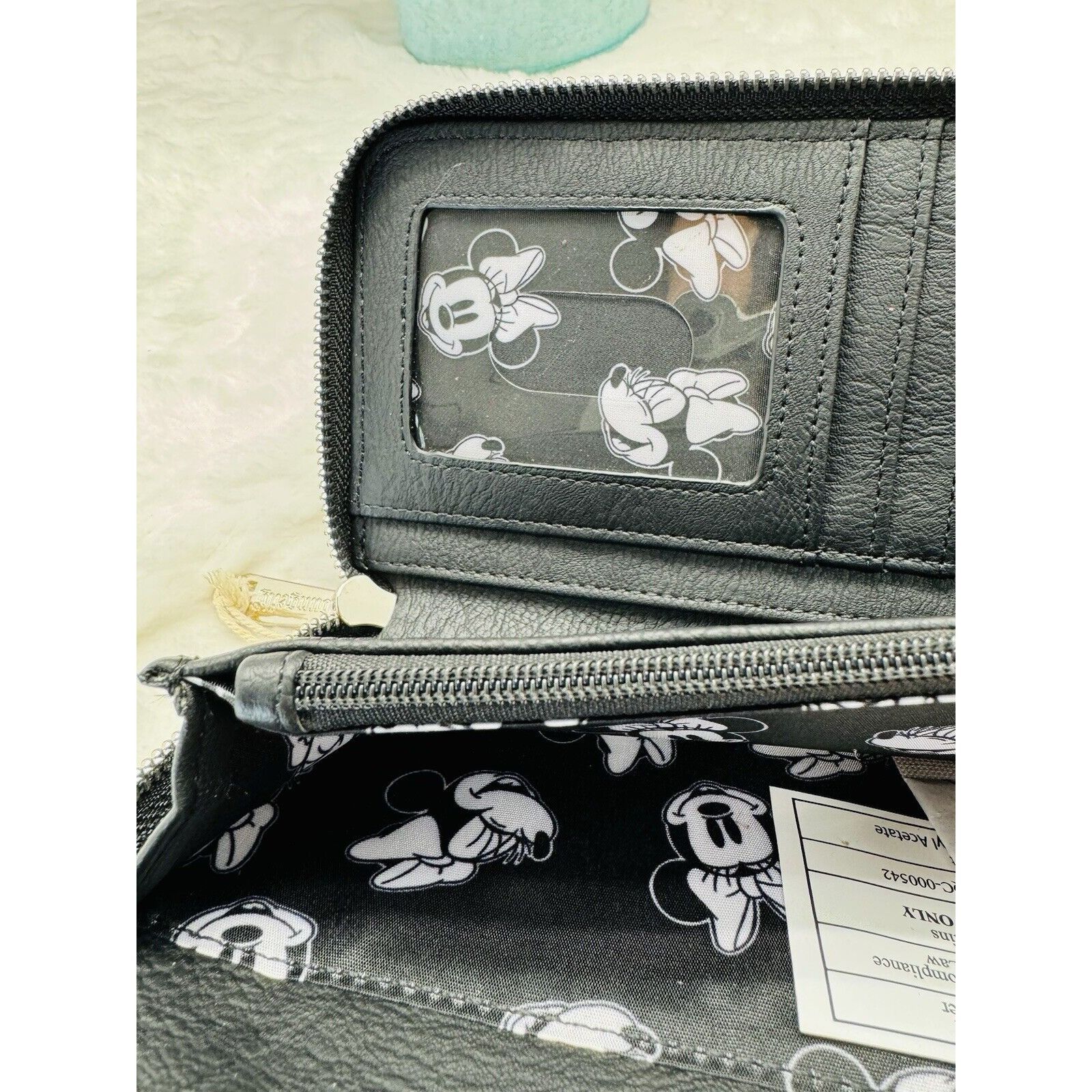 Disney Loungefly Disney Minnie Mouse Denim Polka Dot Zip Around Wal Size ONE SIZE - 4 Thumbnail