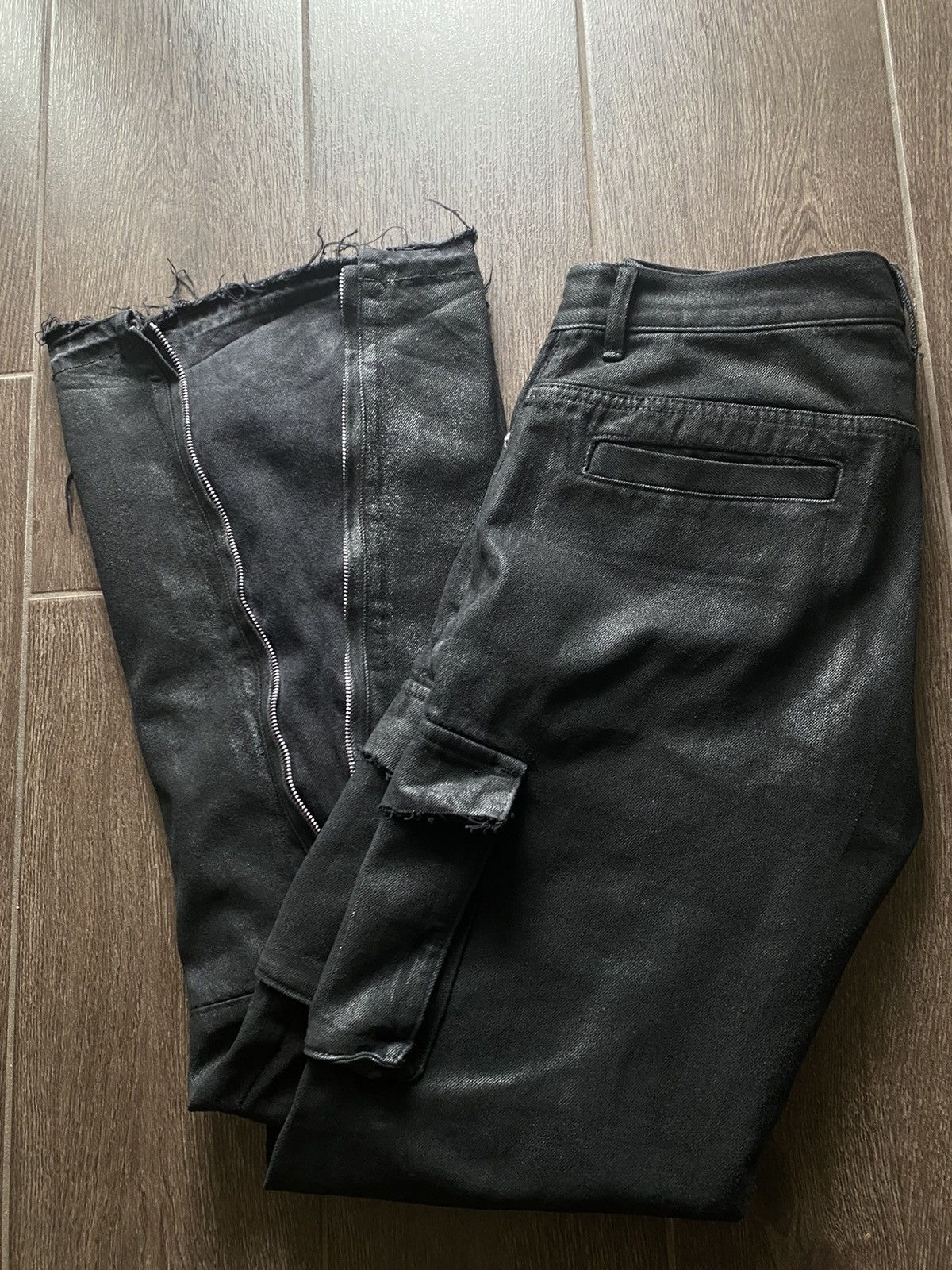 Japanese Brand No Mass Prod. Wax flared zipper cargo Size US 33 - 5 Thumbnail