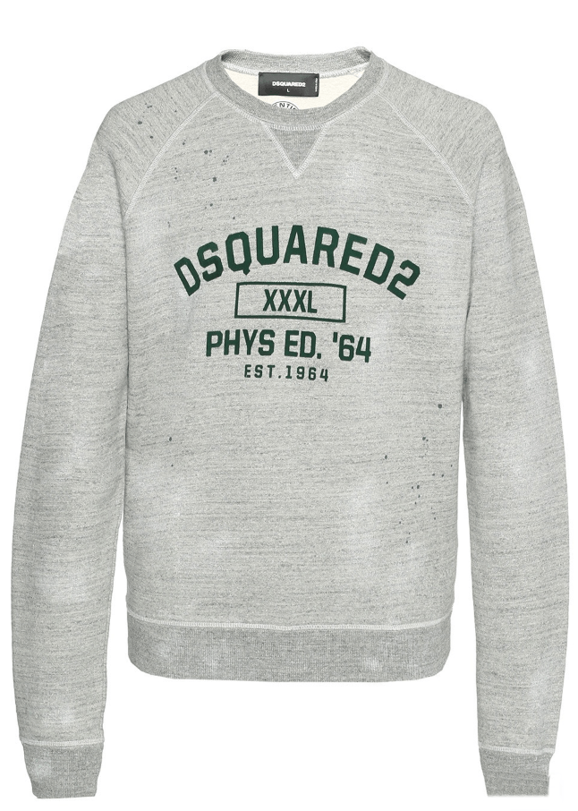 image of Dsquared2 Gray Splash Ink Sweatshirt Size Xs in Grey, Men's