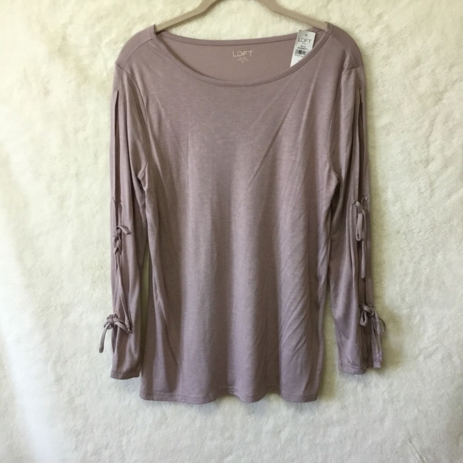 Loft Loft Mauve Long Sleeve Tie-bow Top Size S / US 4 / IT 40 - 2 Thumbnail