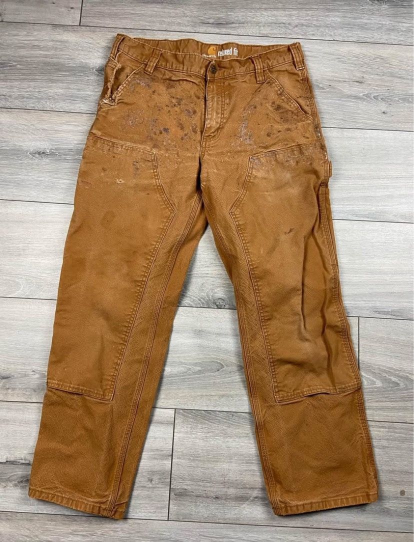 Carhartt Carhartt Double knee distressed work pants* mens 33x28 Size US 33 - 1 Thumbnail