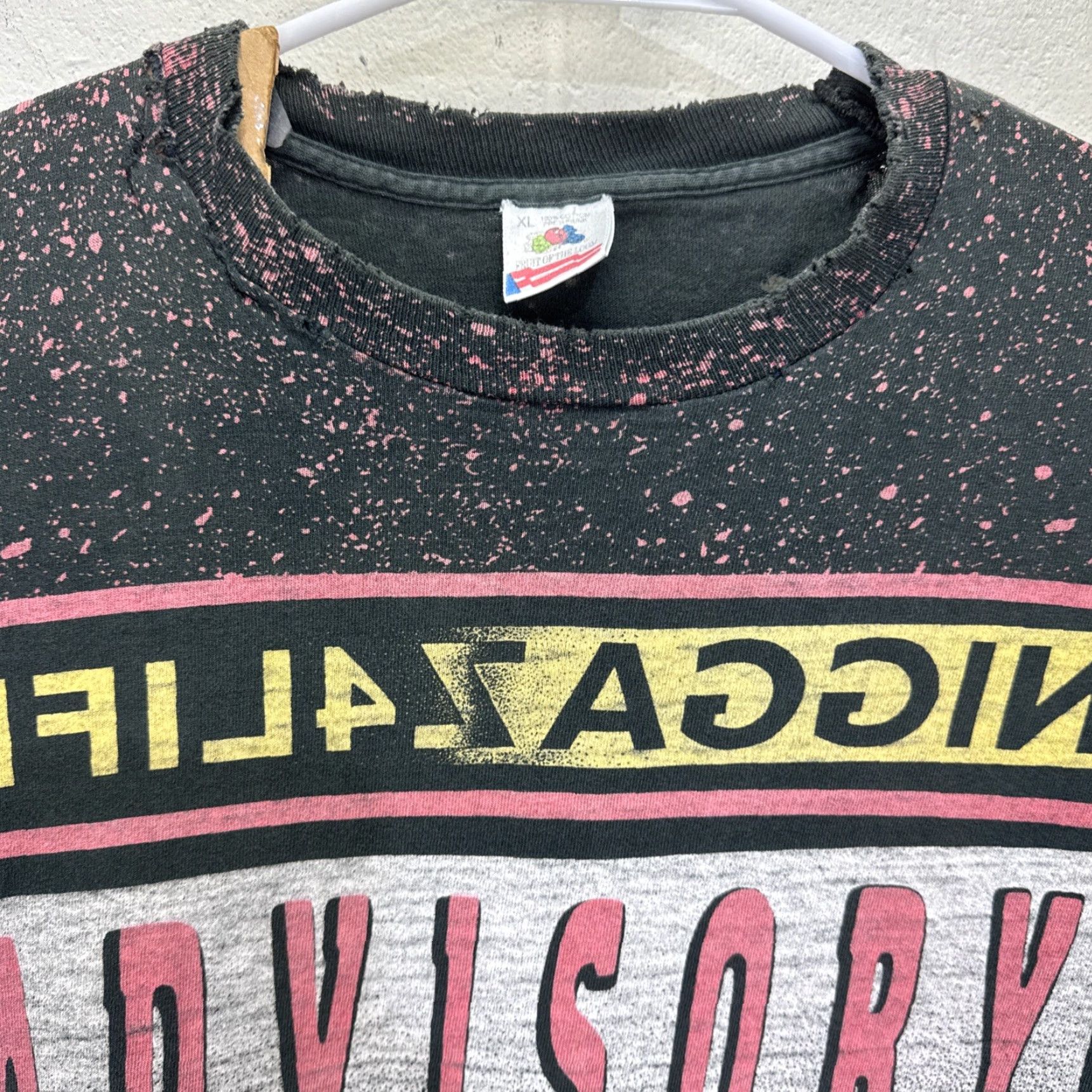 Fruit Of The Loom VINTAGE 90s NWA Hip Hop T Shirt Men Large Black Cotton Graphic Print Compton Ruthless Records Size US L / EU 52-54 / 3 - 6 Thumbnail