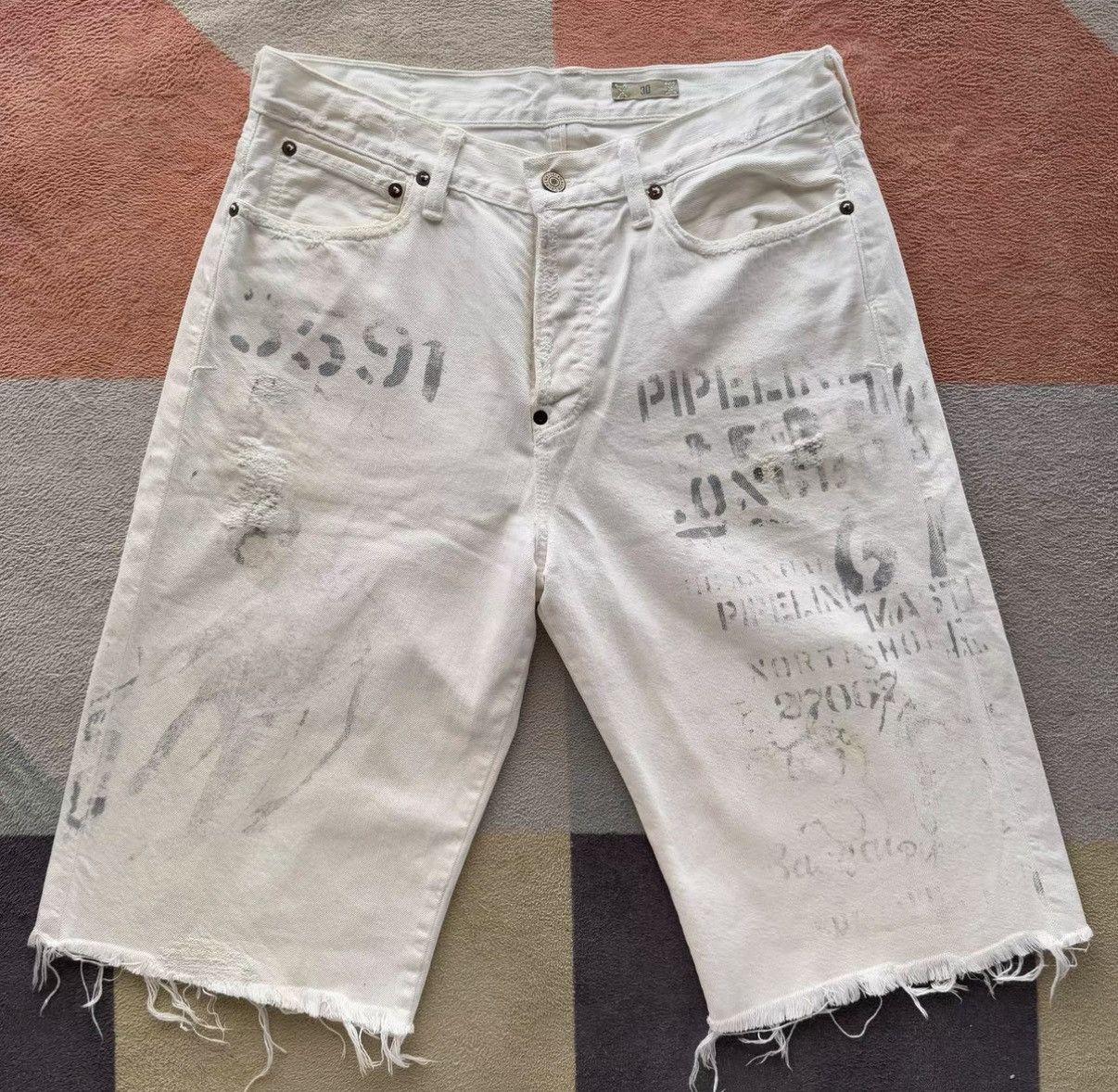 Polo Ralph Lauren Ralph Lauren Polo Oil Print Distressed Shorts K22 Size US 30 / EU 46 - 1 Thumbnail