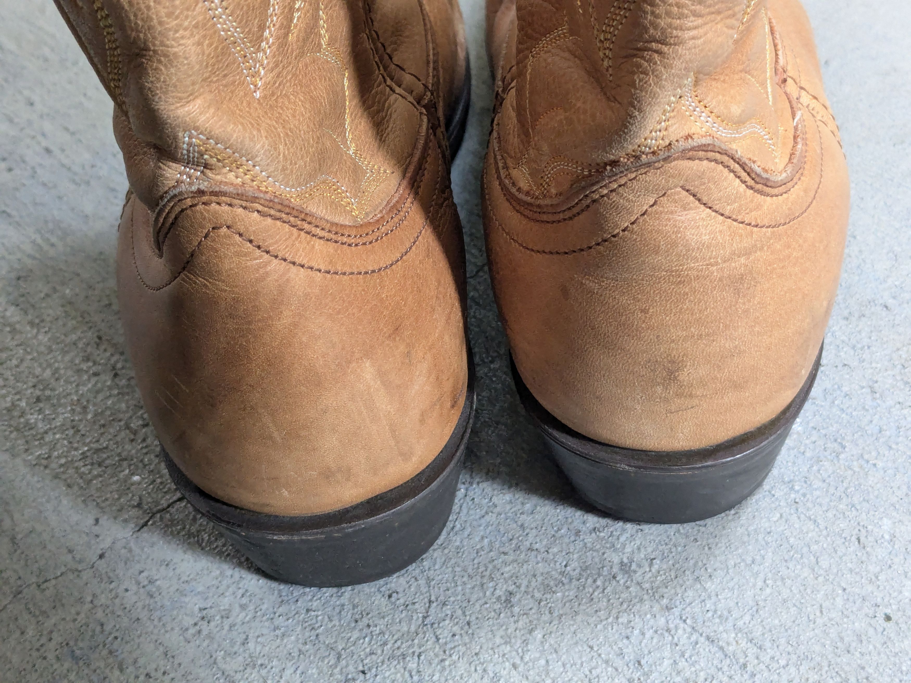 Genuine Leather Cowboy Boots 11 Wide Tan Brown Leather Western Size US 11 / EU 44 - 13 Thumbnail